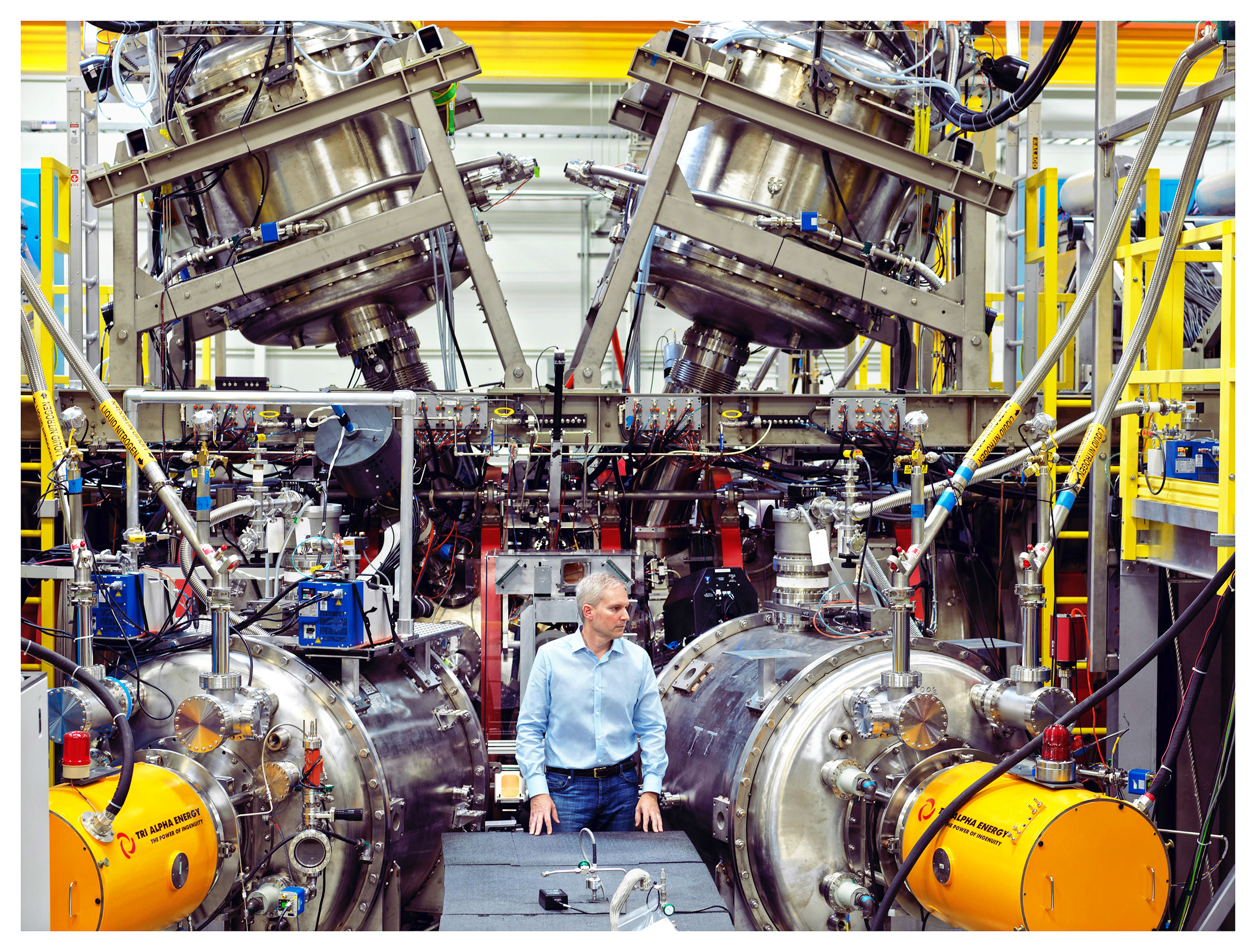 Michl Binderbauer, Tri Alpha Energy's CTO, near the core of his firm's fusion reactor in Foothill Ranch, California, October 18, 2015.From  A Star Is Born.  November 2, 2015 issue.