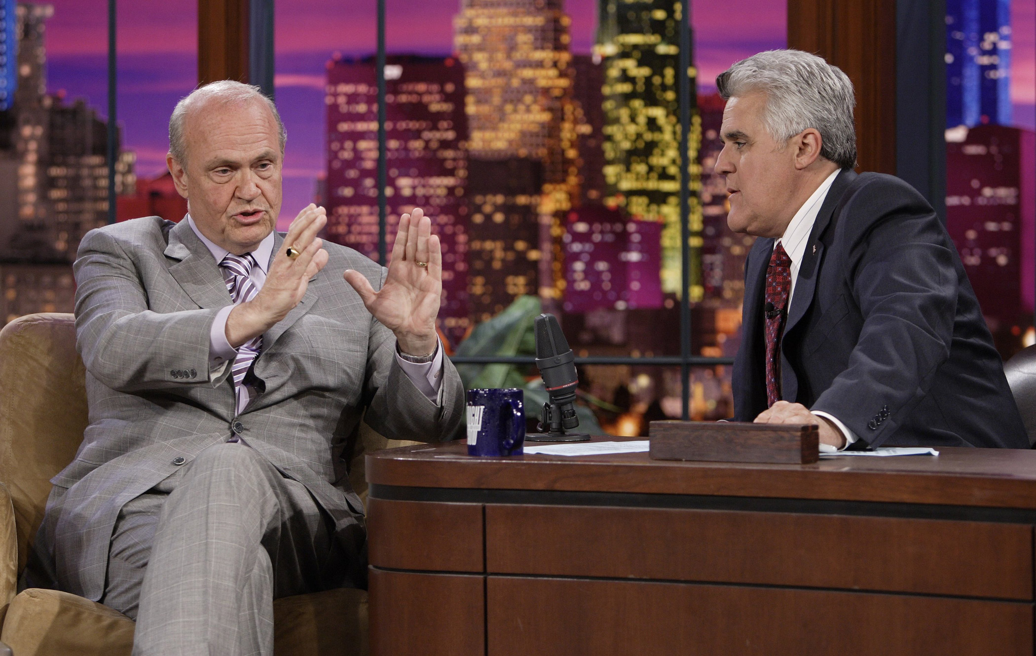 Fred Thompson is interviewed by host Jay Leno on June 12, 2007.