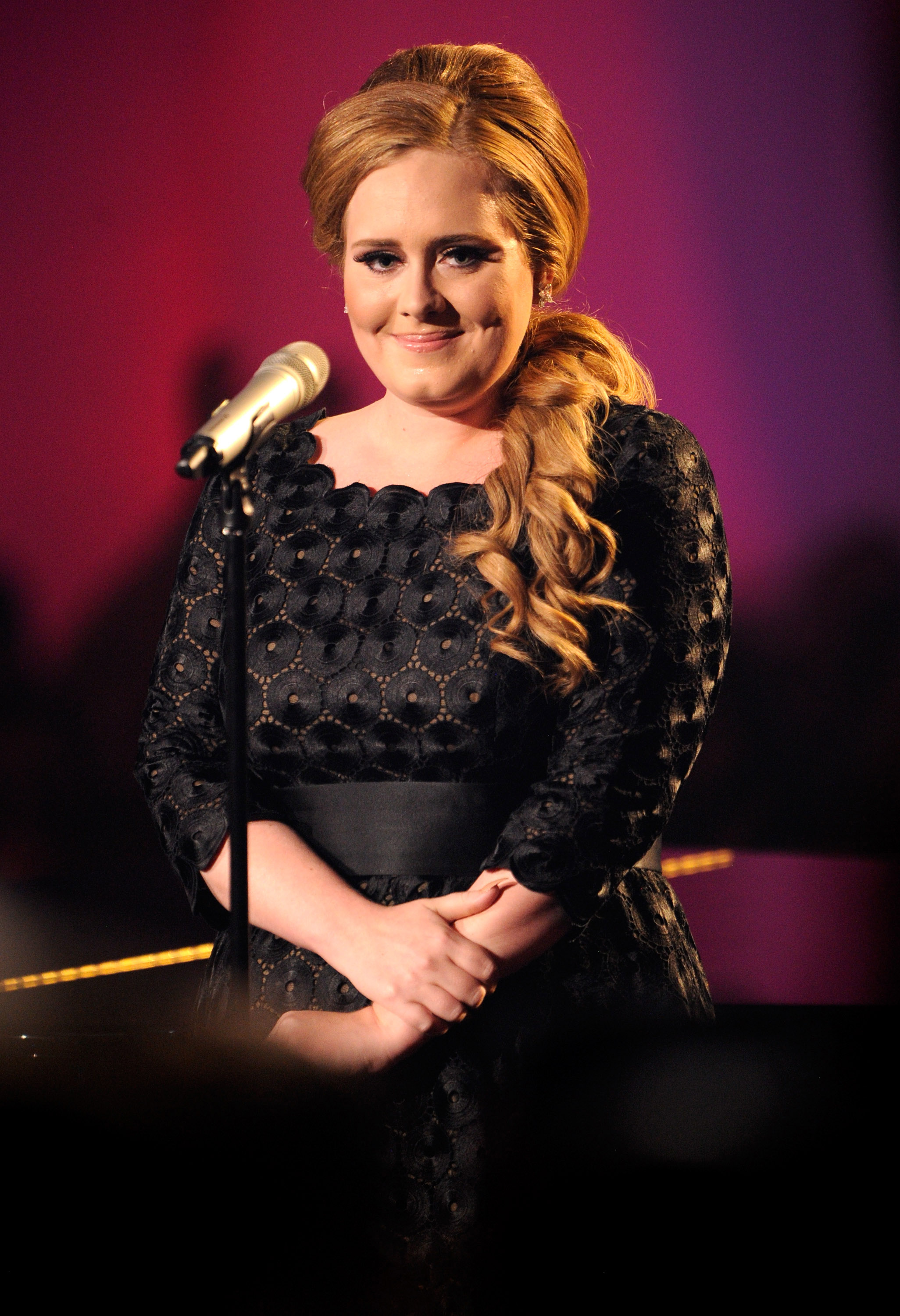 Adele performs on stage at the The 28th Annual MTV Video Music Awards at Nokia Theatre L.A. LIVE in Los Angeles on Aug. 28, 2011.