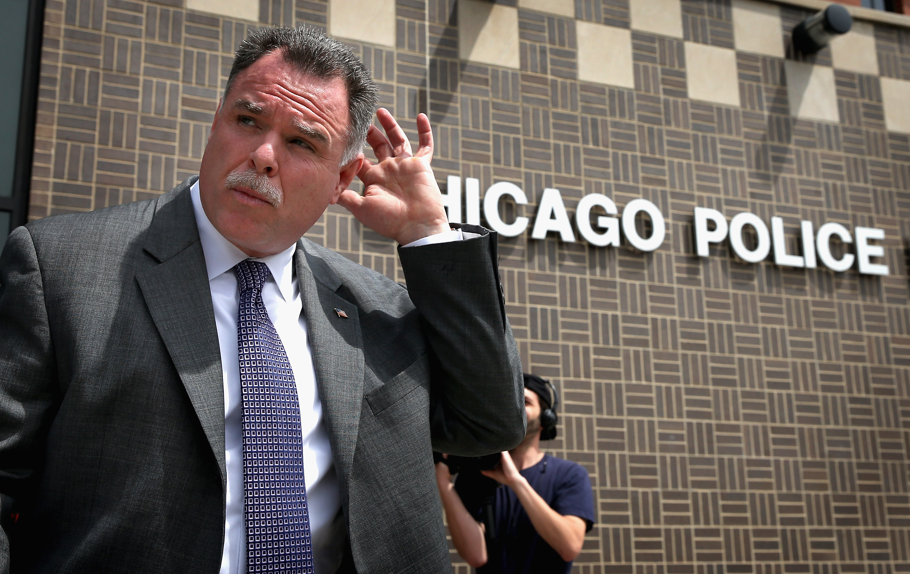 Chicago Police Superintendent Garry McCarthy leaves a police station on May 6, 2013 in Chicago, Ill. (Scott Olson—Getty Images)