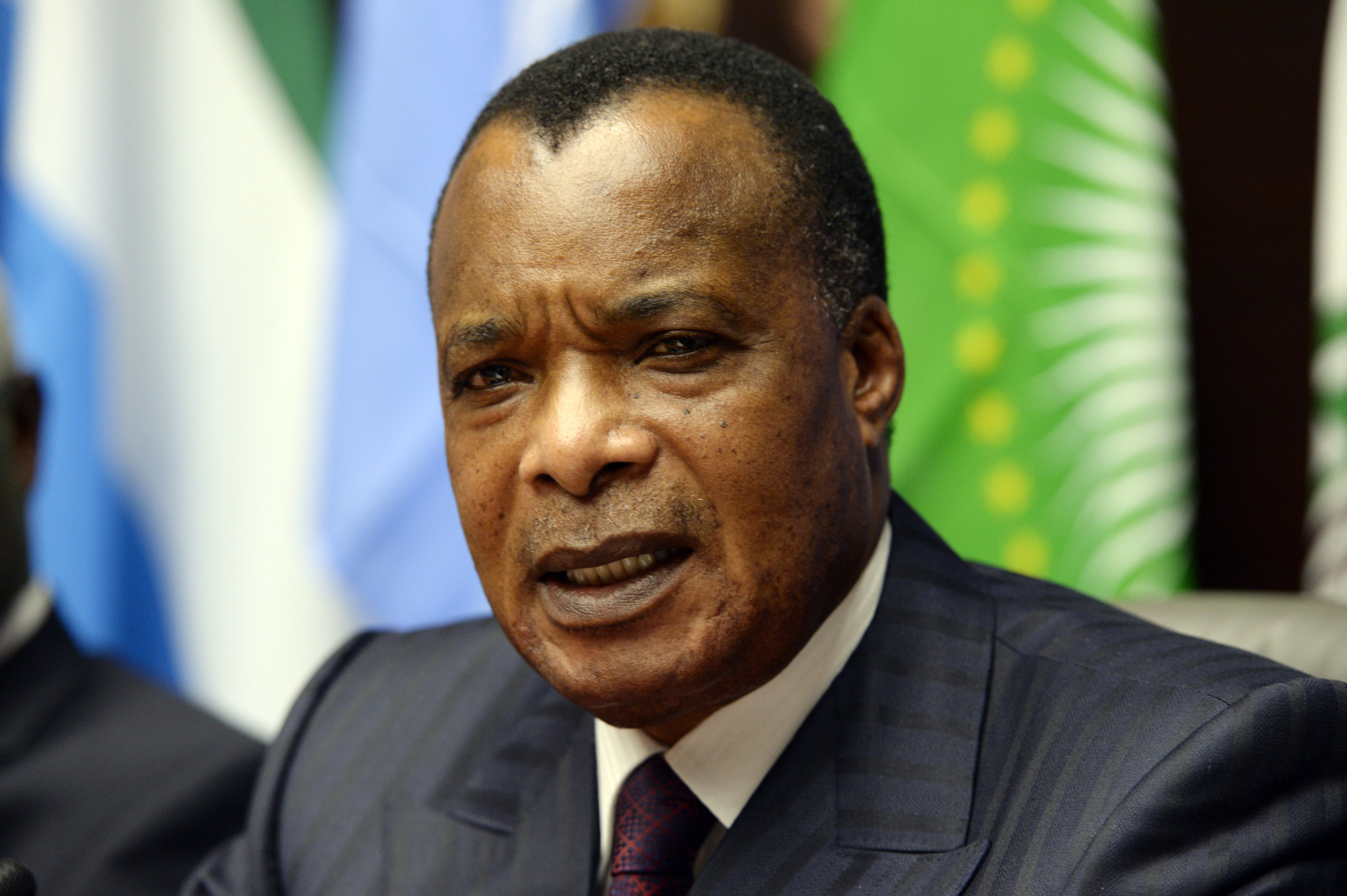 Congolese President Denis Sassou Nguesso attends a press conference on March 3, 2015 (THIERRY CHARLIER—AFP/Getty Images)