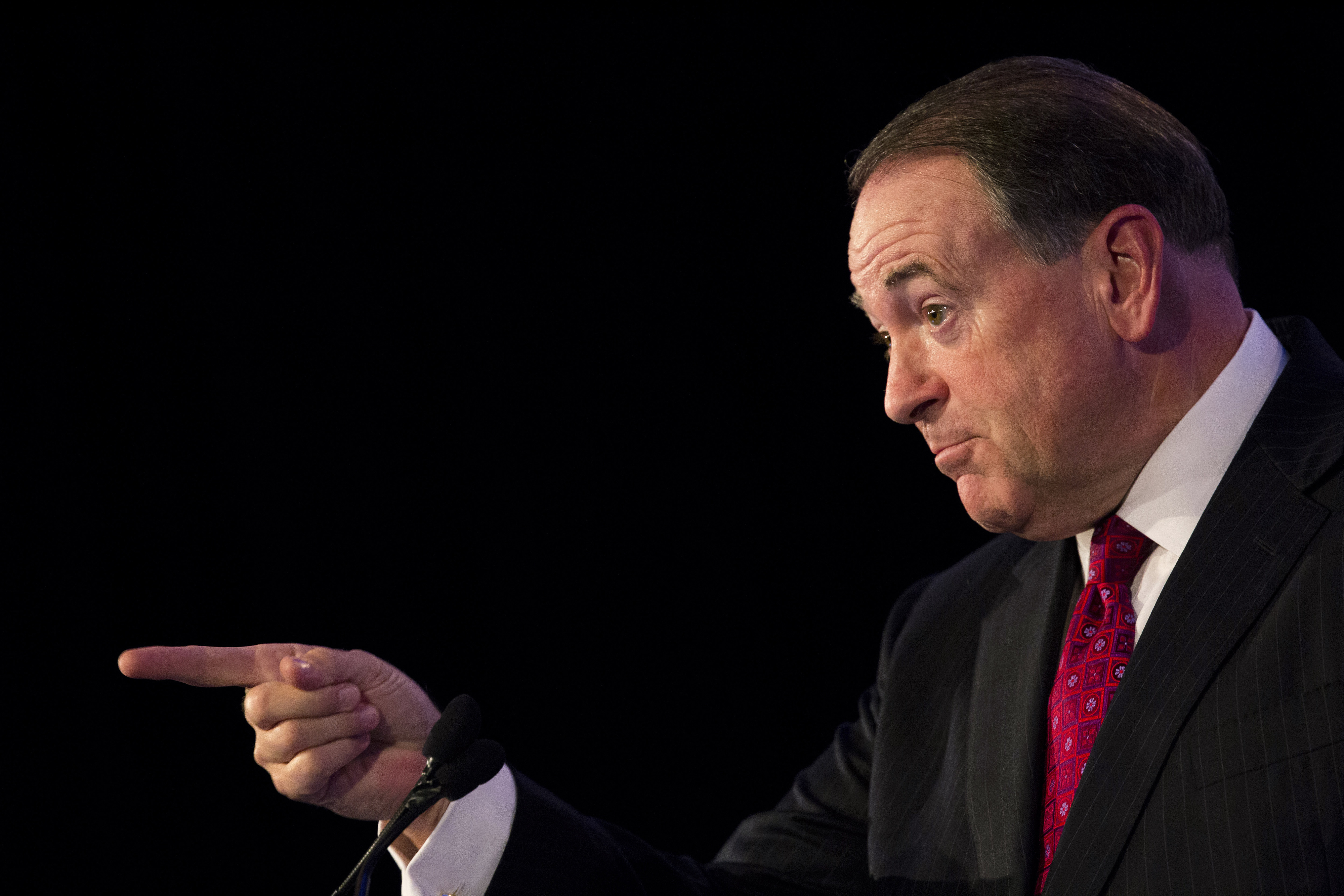 Mike Huckabee, former governor of Arkansas and 2016 Republican presidential candidate, speaks during the Values Voter Summit in Washington, D.C., U.S., on Sept. 25, 2015. (Drew Angerer—Bloomberg/Getty Images)