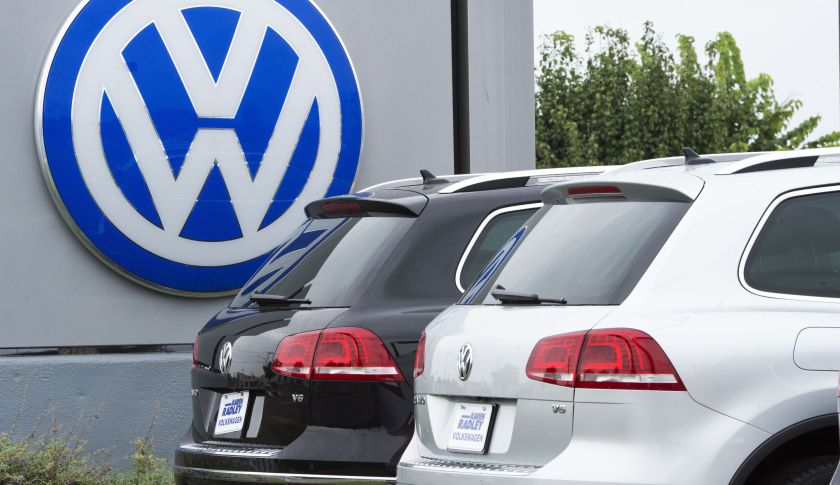 The logo of German car maker Volkswagen. (PAUL J. RICHARDS&mdash;AFP/Getty Images)