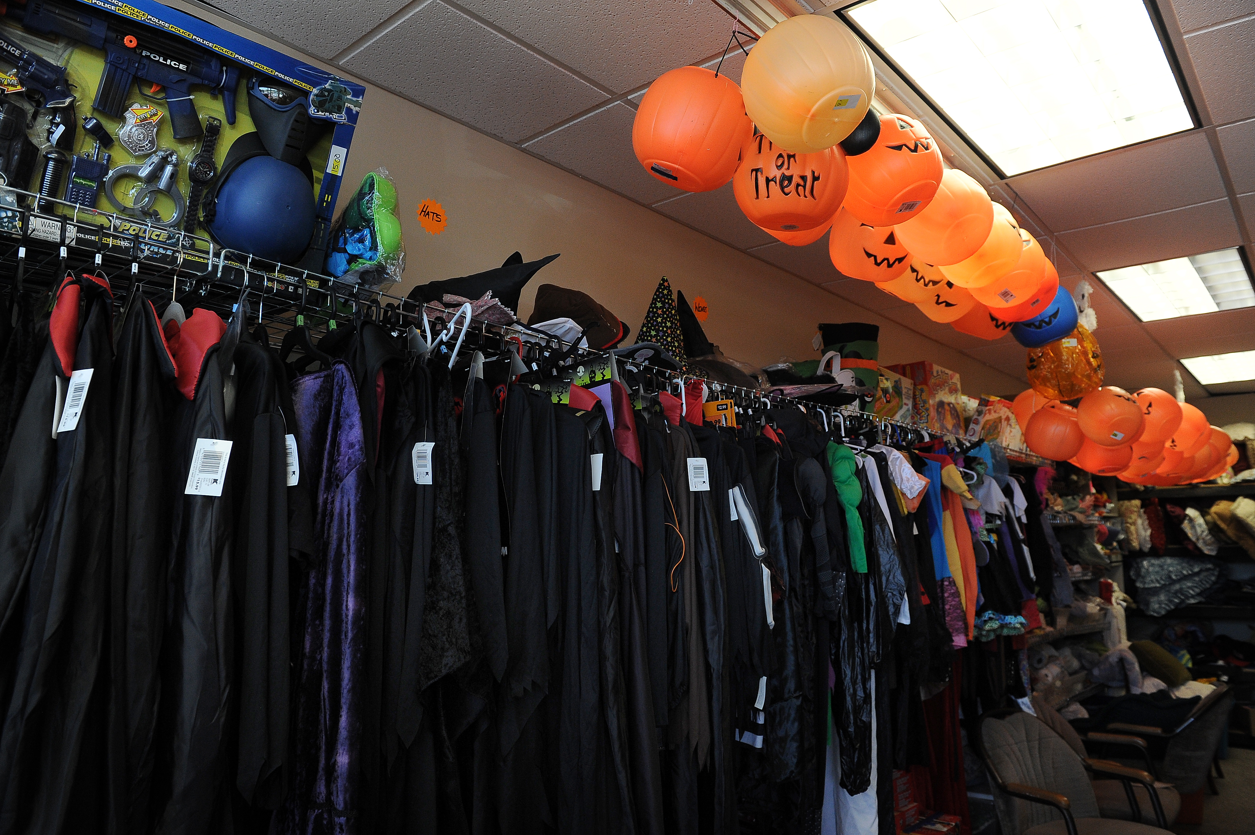 Halloween costumes and goods for sale at a thrift store in Colorado on Sept. 18, 2015. (Anya Semenoff—Denver Post/Getty Images)