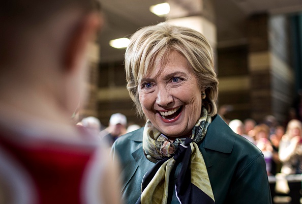 Former Secretary of State Hillary Clinton speaks to voters at a town hall meeting in Davenport, Iowa on Tuesday October 6, 2015.