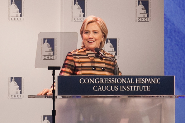 Hillary Clinton speaks at CHCI's 38th Awards Gala at The Walter E. Washington Convention Center on October 8, 2015 in Washington, DC.