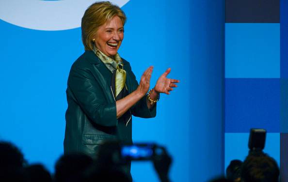 Hillary Clinton speaks during the Democratic National Committee 22nd Annual Women's Leadership Forum National Issues Conference at Grand Hyatt Washington DC on October 23, 2015 in Washington, DC.