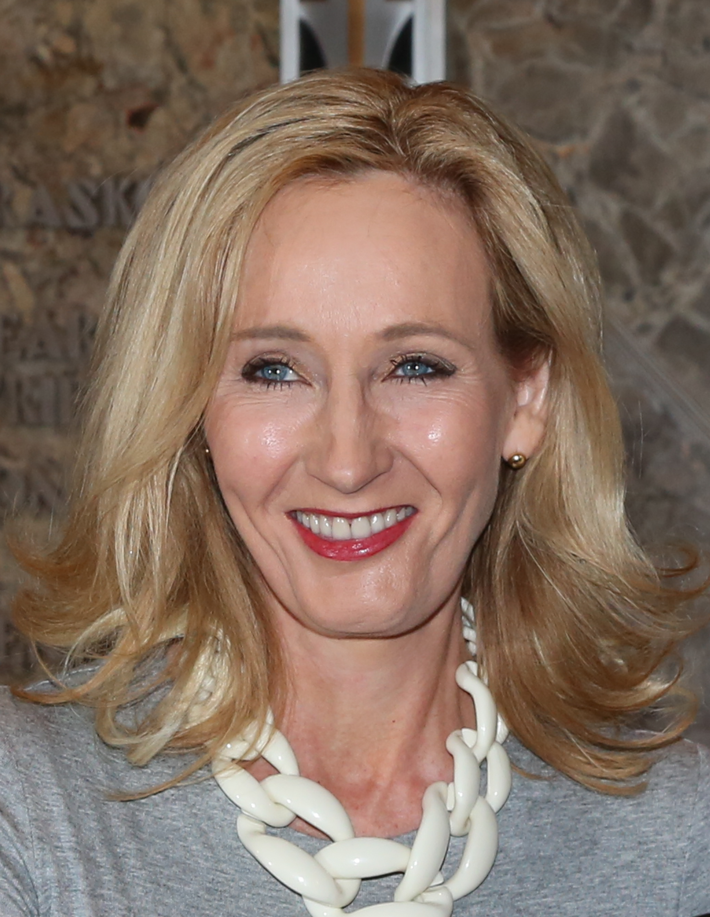 J.K. Rowling at the USA launch of her non-profit children's organization, Lumos, at The Empire State Building in New York City on April 9, 2015.