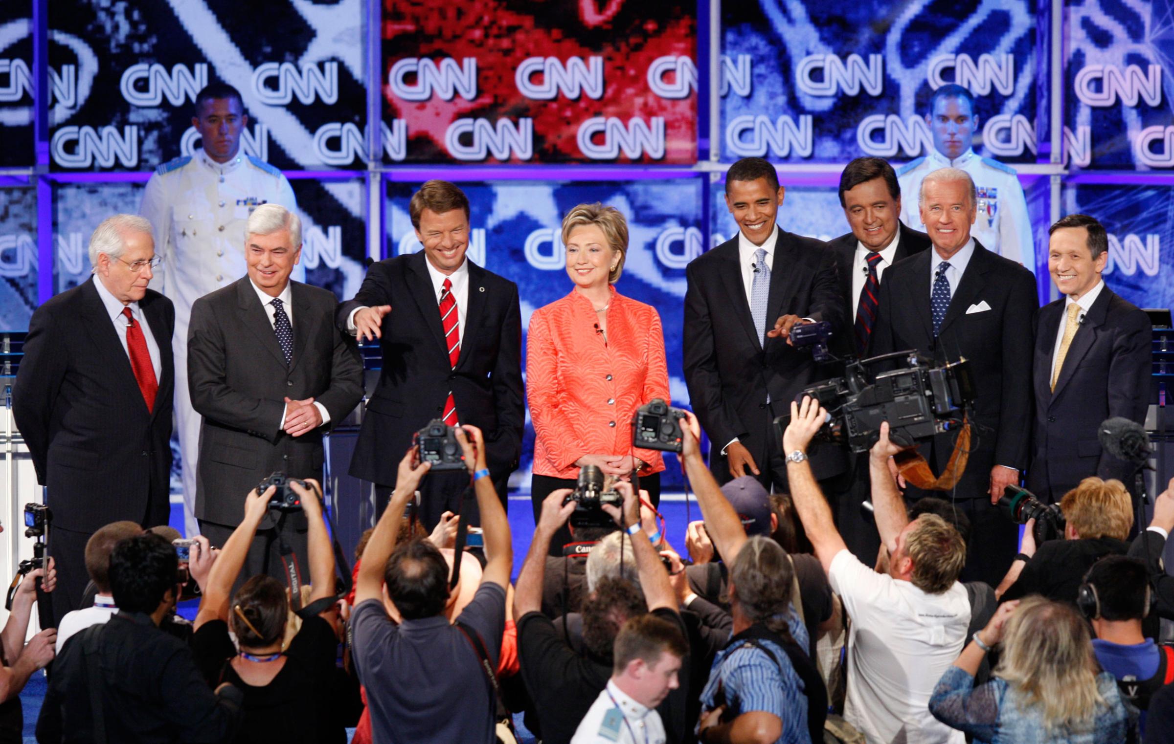 Mike Gravel, Christopher Dodd, John Edwards, Hillary Clinton, Barack Obama, Bill Richardson, Joe Biden, Dennis Kucinich