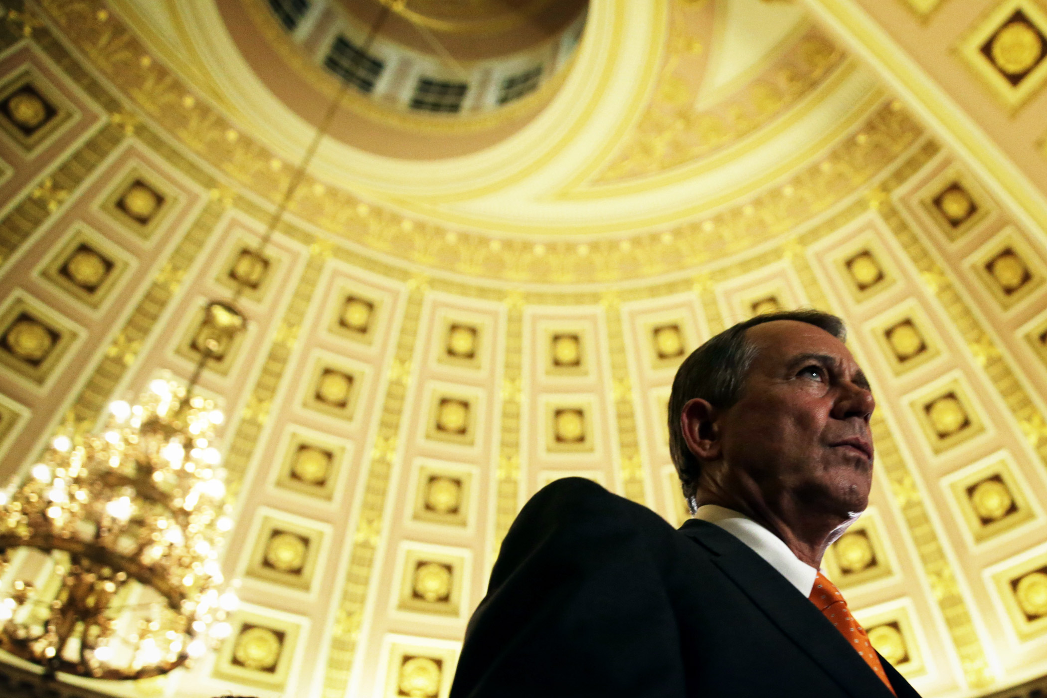 Boehner walks to the House Chamber for a vote on the debt ceiling on Capitol Hill in Washington on Oct. 16, 2013.