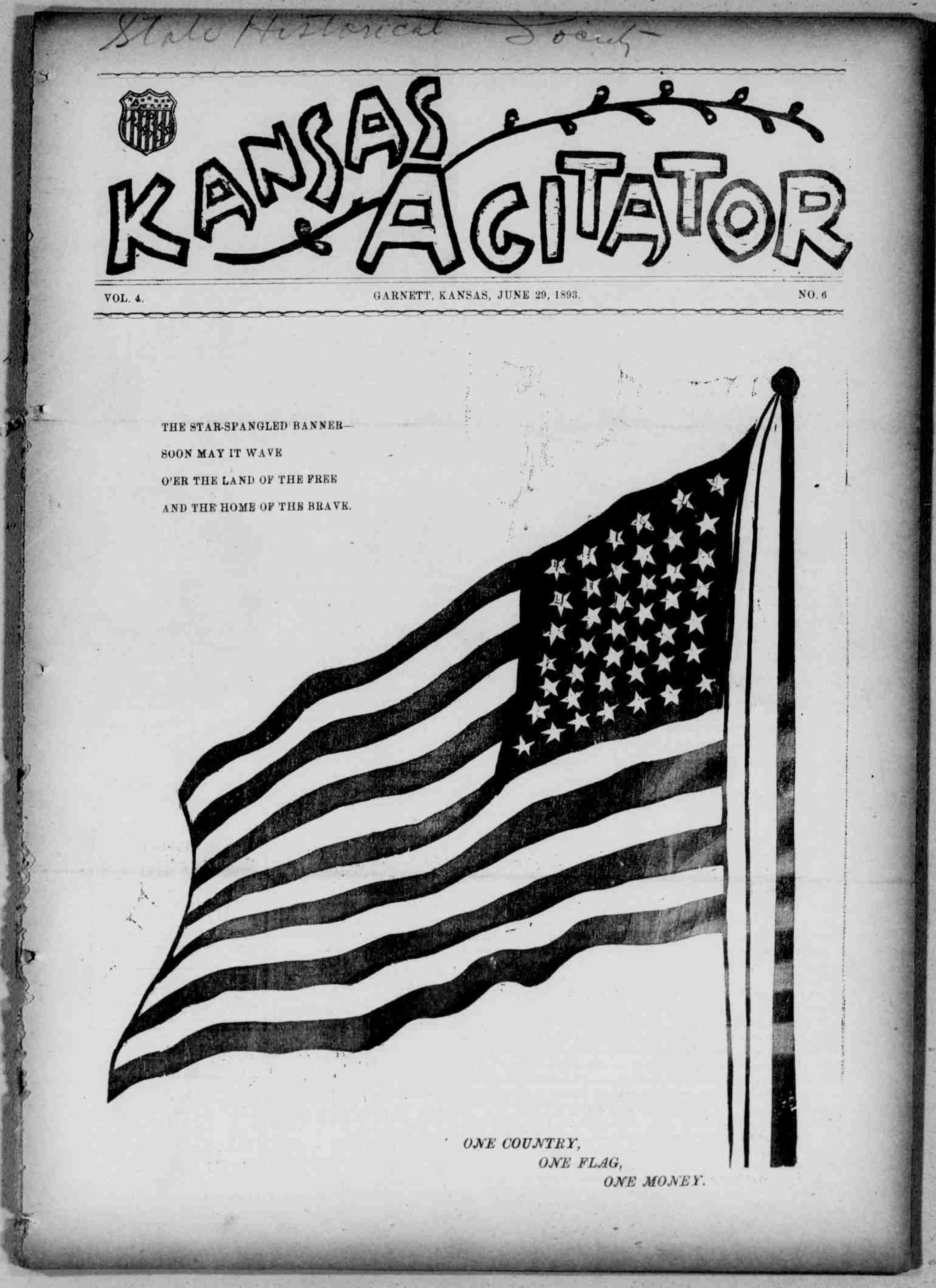 Kansas agitator (Garnett, Kan.). (Garnett, Kan.) 1893-06-29 [p ]