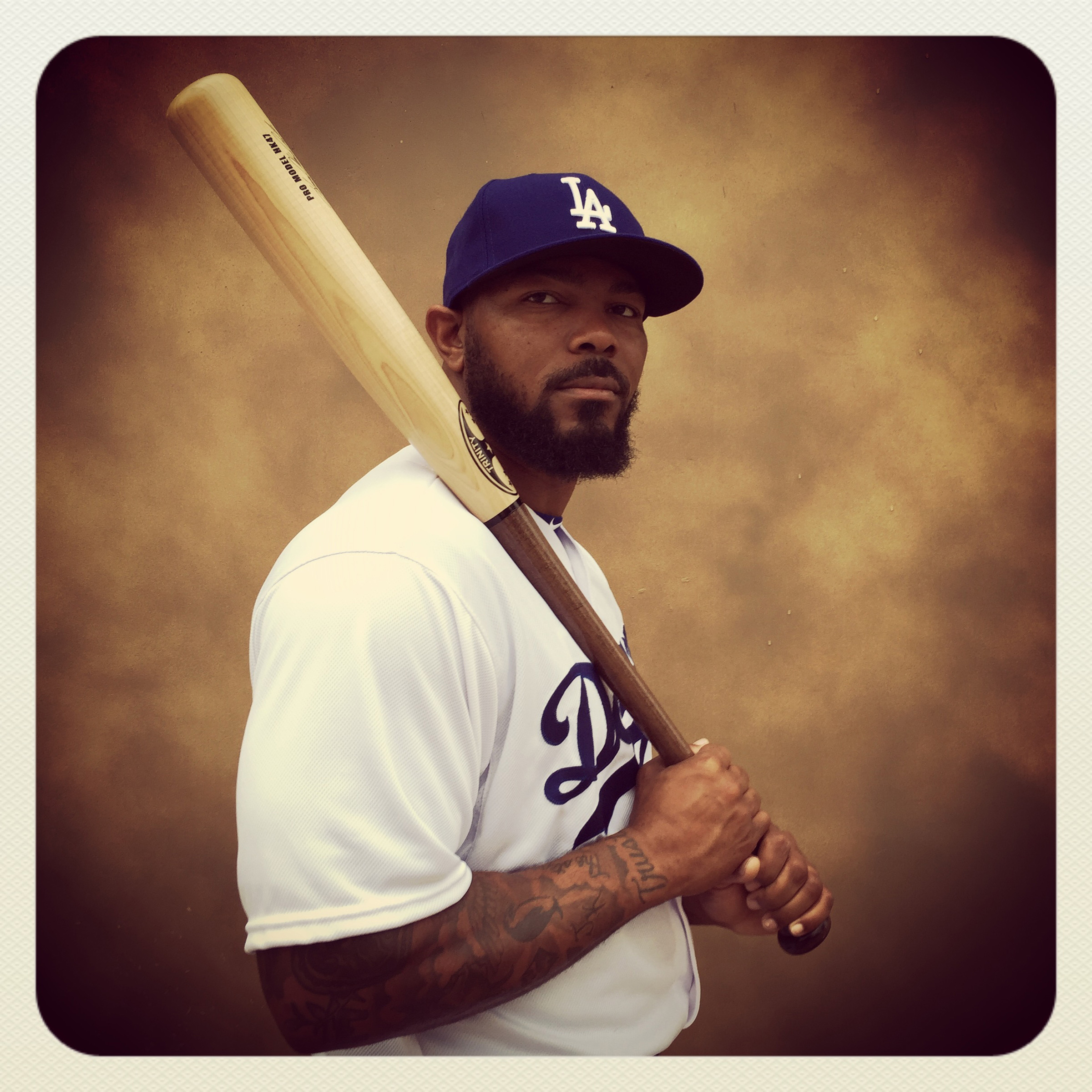 #dodgers second baseman Howie Kendrick poses for a portrait on photo day at #springtraining in Glendale, Arizona this morning. #instantbaseball #iphone6plus