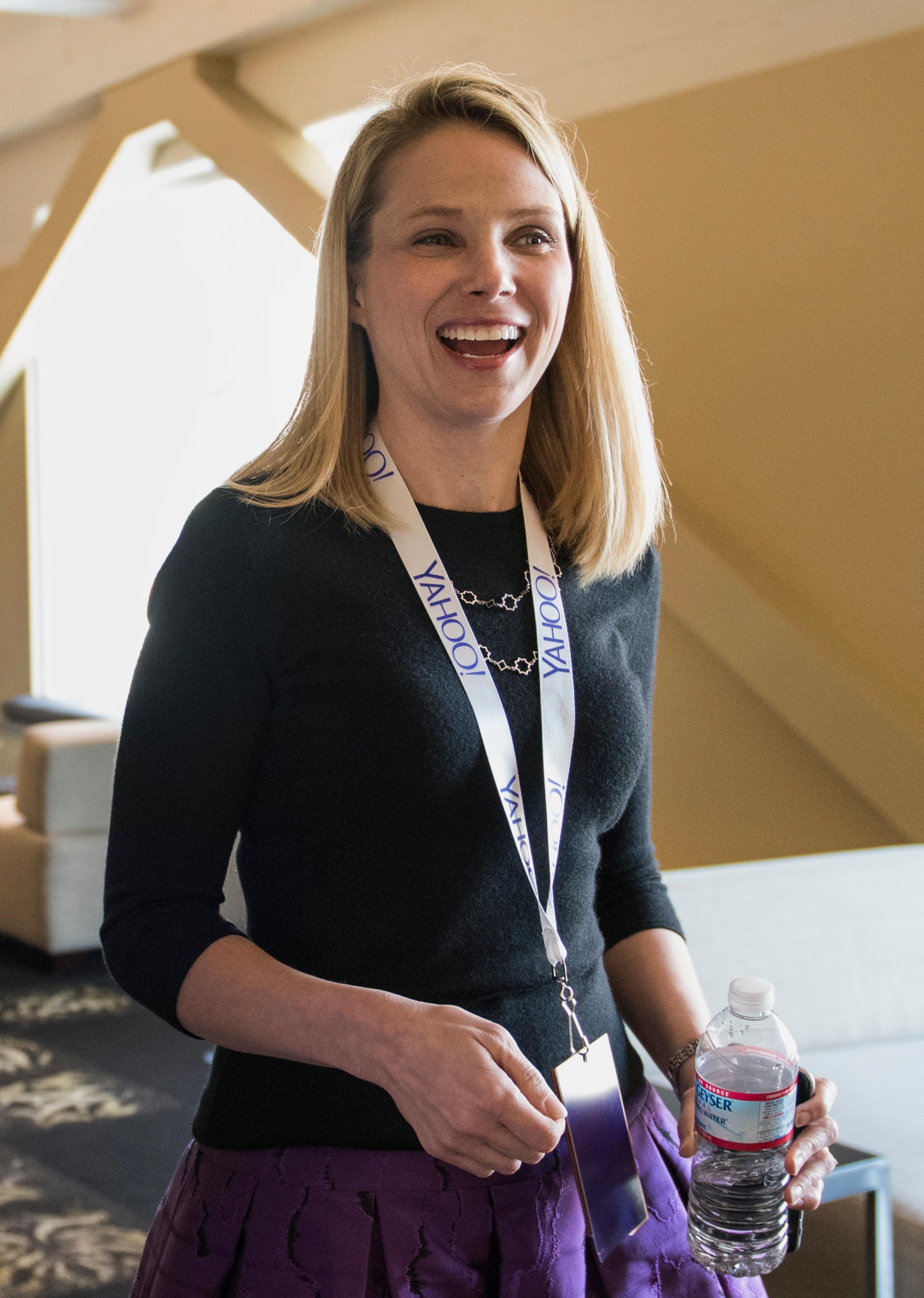 Marissa Mayer at the Yahoo! Inc. Mobile Developer Conference in San Francisco on Feb. 19, 2015.