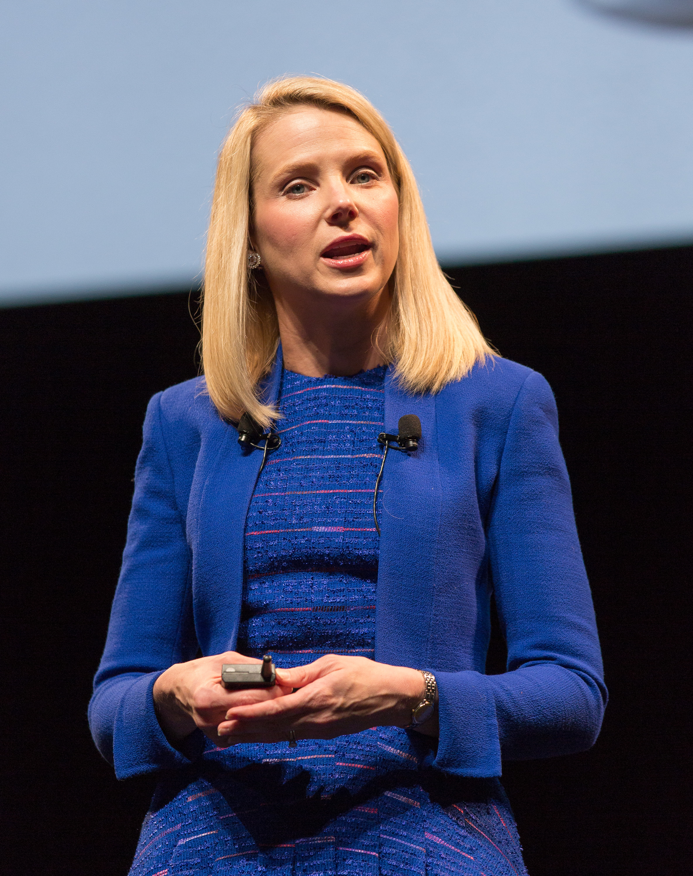 Chief executive officer of Yahoo! Inc., Marissa Mayer at the 2014 Cannes Lions in Cannes, France on June 17, 2014.