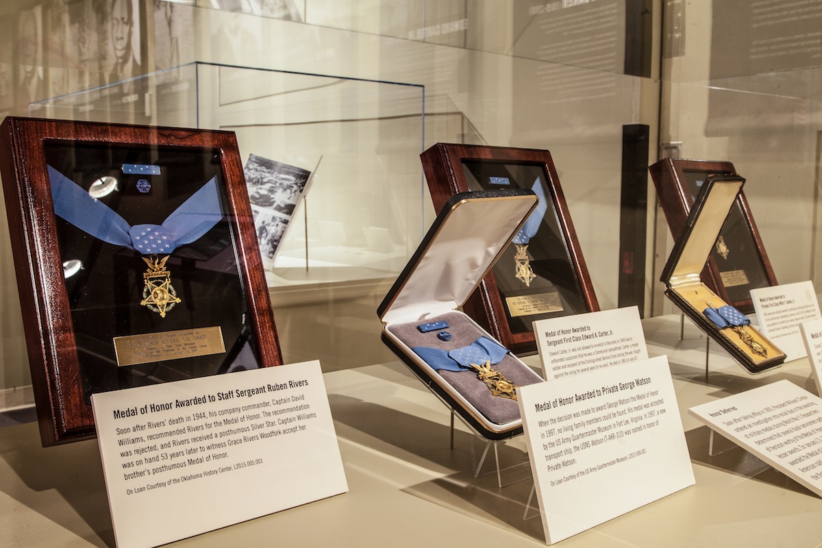 Five of the 7 medals of honor ever awarded to black soldiers who served in World War II, reunited at the National WWII Museum in New Orleans (National WWII Museum)