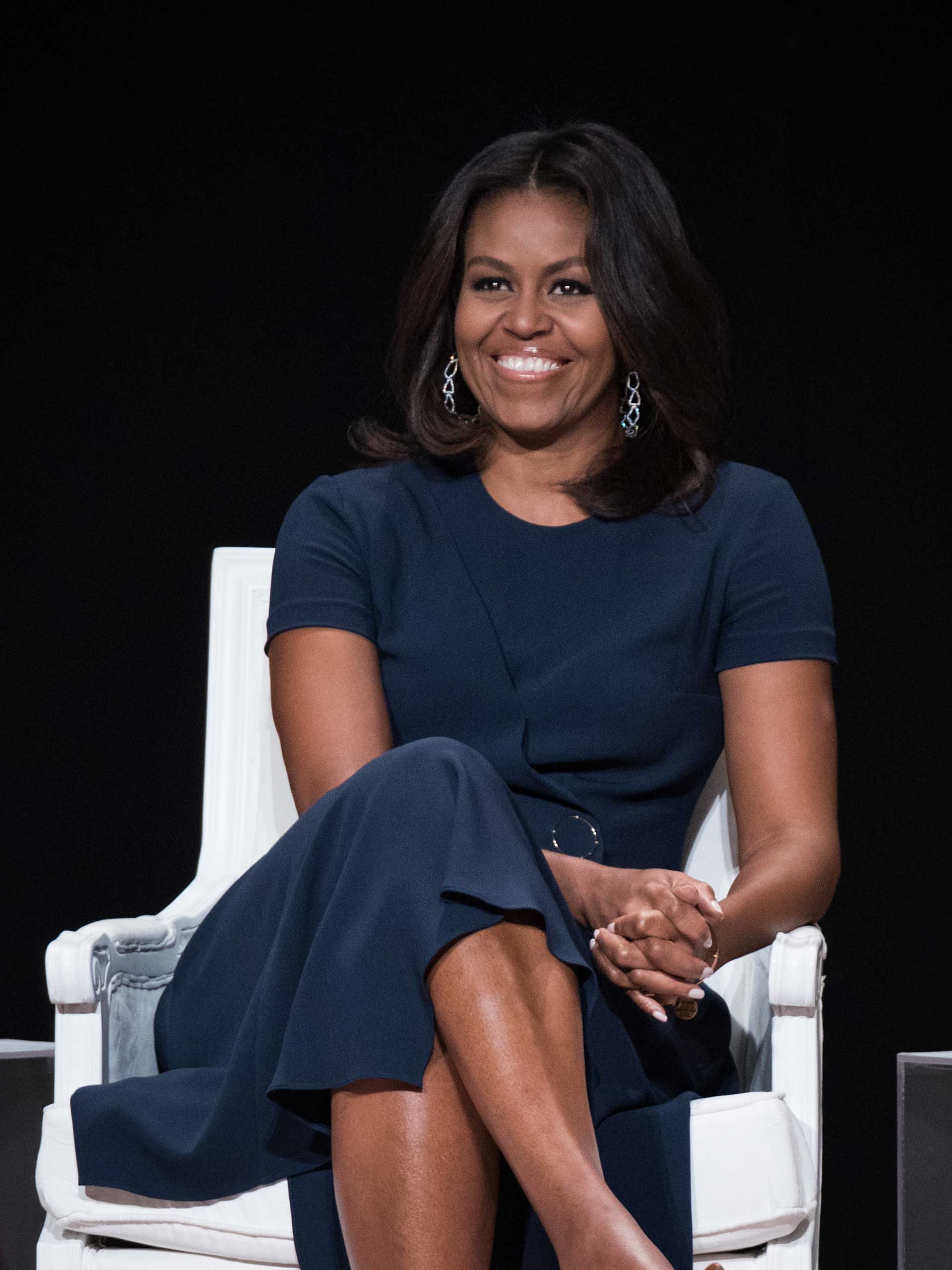 First Lady of the United States Michelle Obama joins the  "Let Girls Learn" Global Conversation at The Apollo Theater in New York City, on Sept. 29, 2015. (Dave Kotinsky— Getty Images)