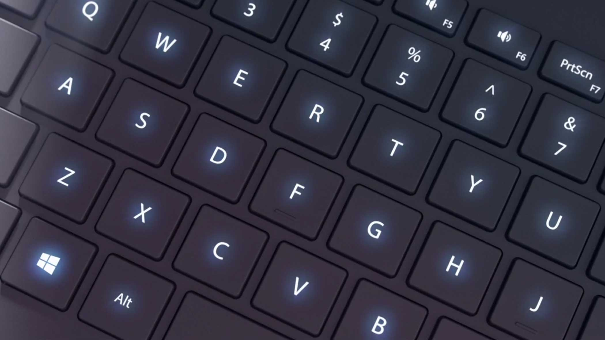 A backlit keyboard.