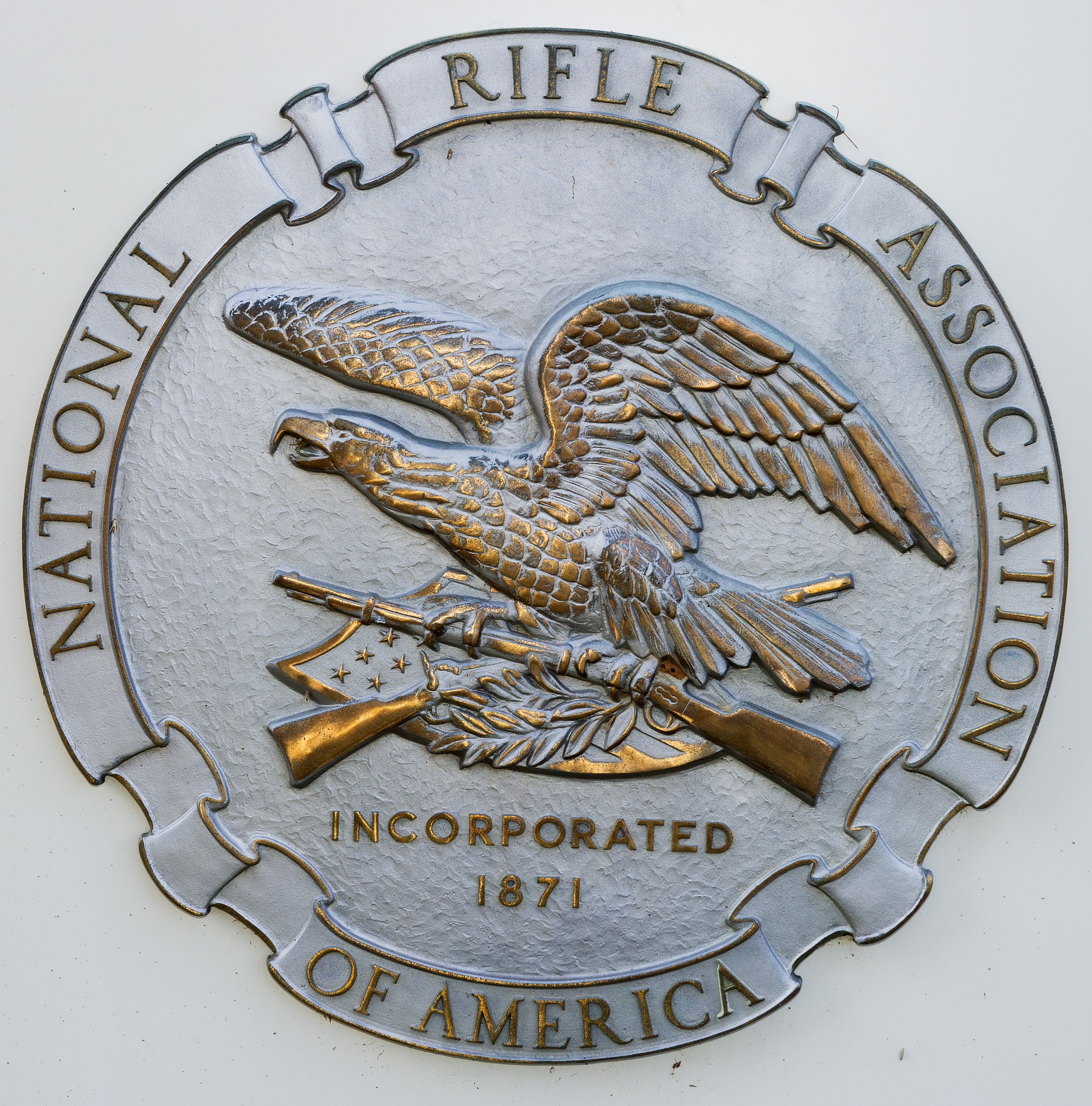 The National Rifle Association logo is seen at its headquarters in Fairfax, Va., on March 14, 2013. (Paul Richards—Getty Images)
