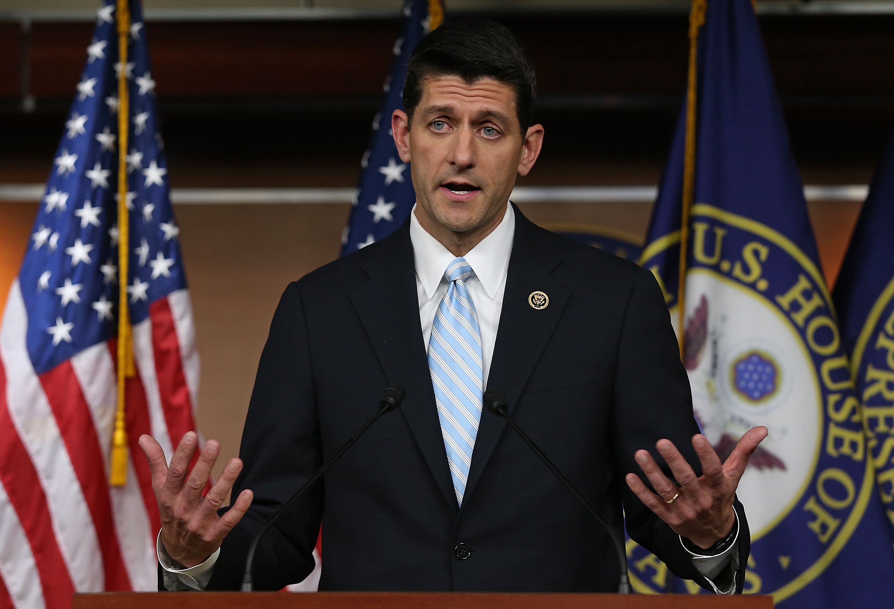 Paul Ryan speaks following a meeting of House Republicans at the U.S. Capitol on Oct. 20, 2015 in Washington, D.C. (Win McNamee—Getty Images)