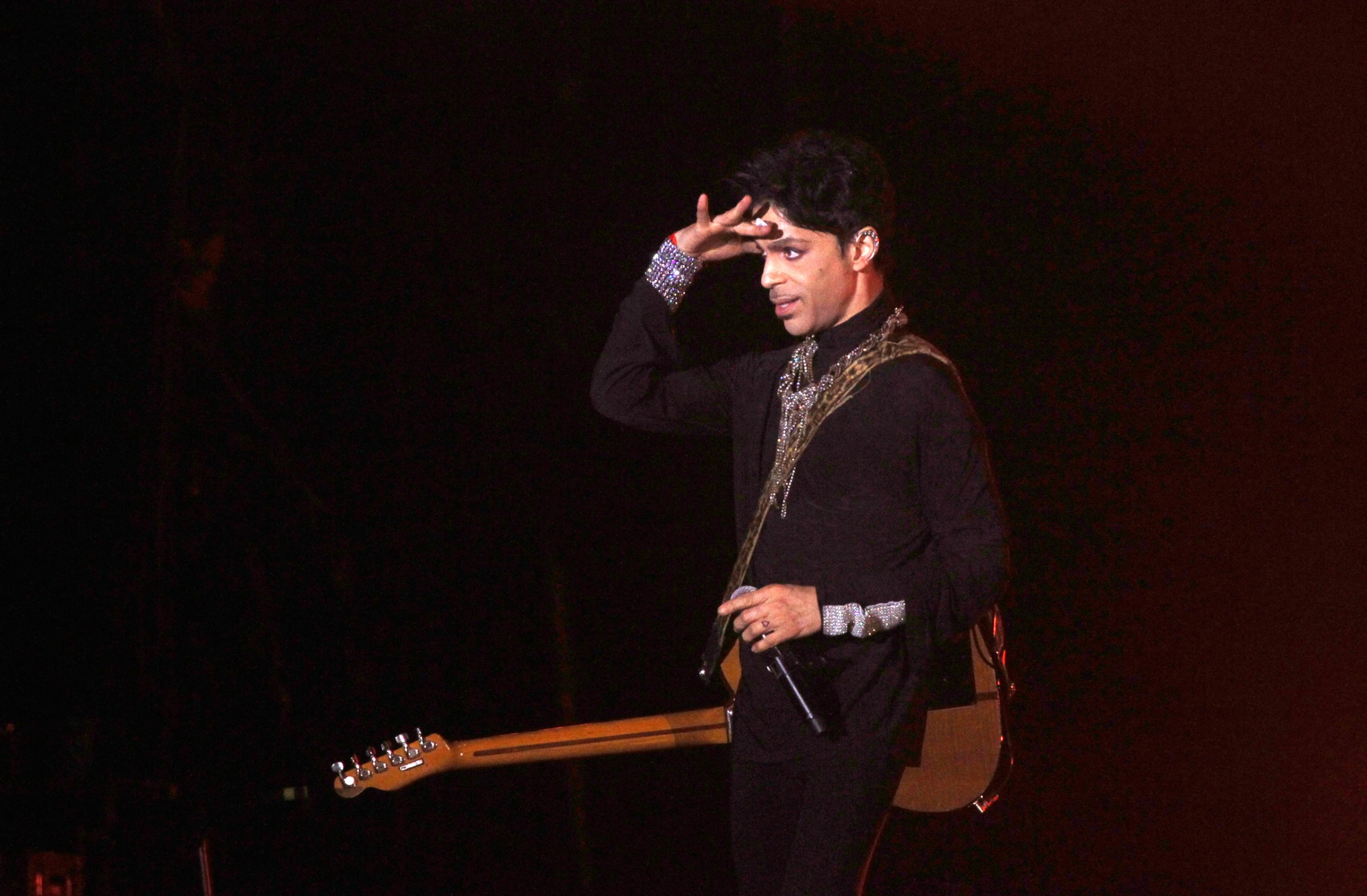 U.S. musician Prince performs on the main stage during Budapest's Sziget music festival on an island in the Danube River