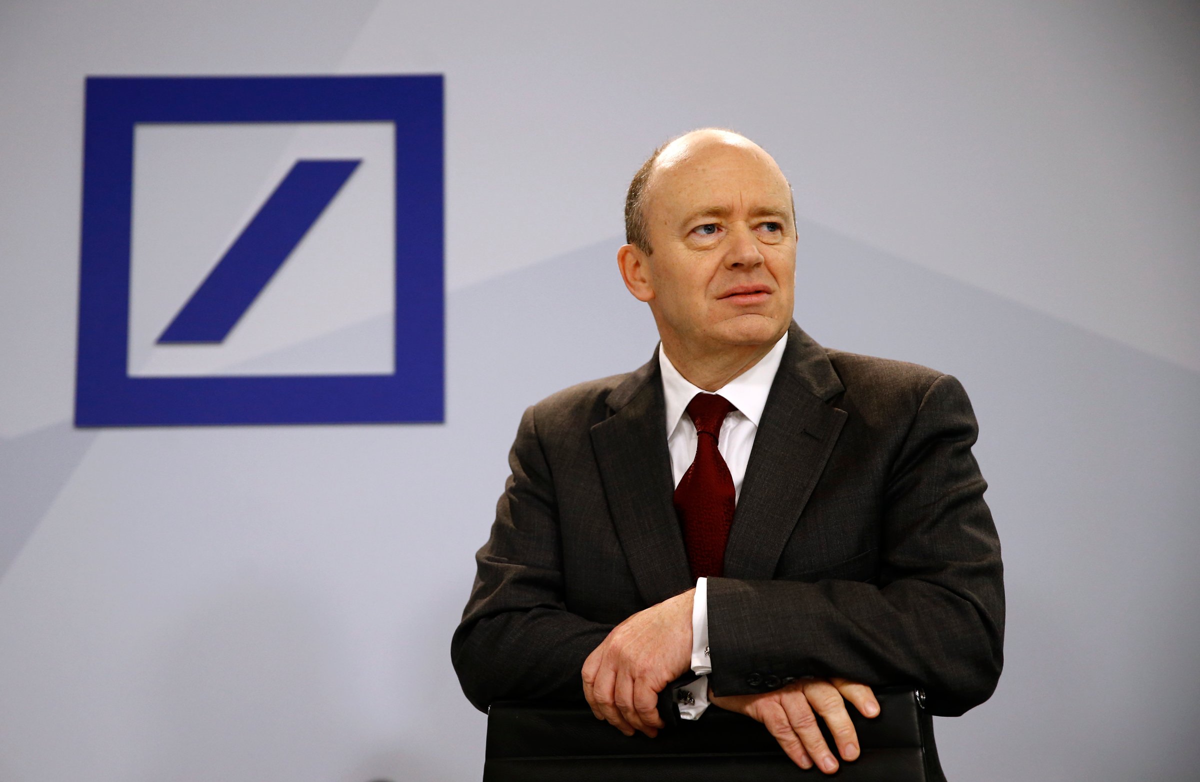Deutsche Bank new Chief Executive John Cryan arrives for a news conference in Frankfurt