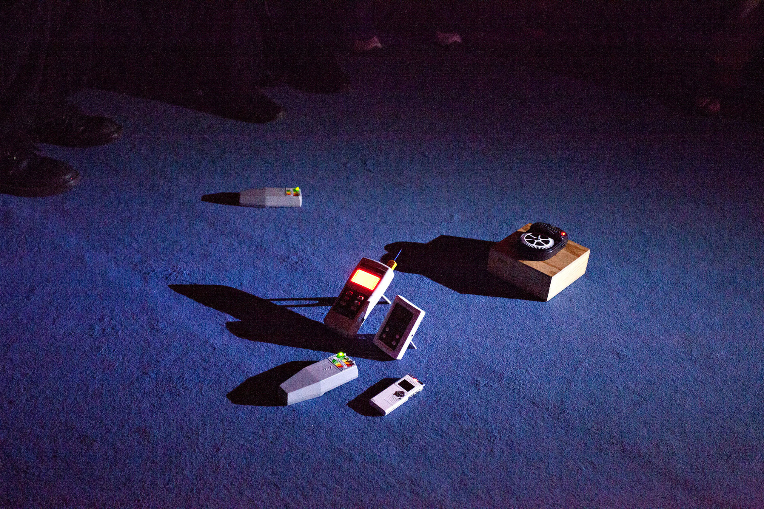 Devices attempt to measure activity, paranormal investigation, Arthur
                              Findlay College, Stansted, England, 2012.