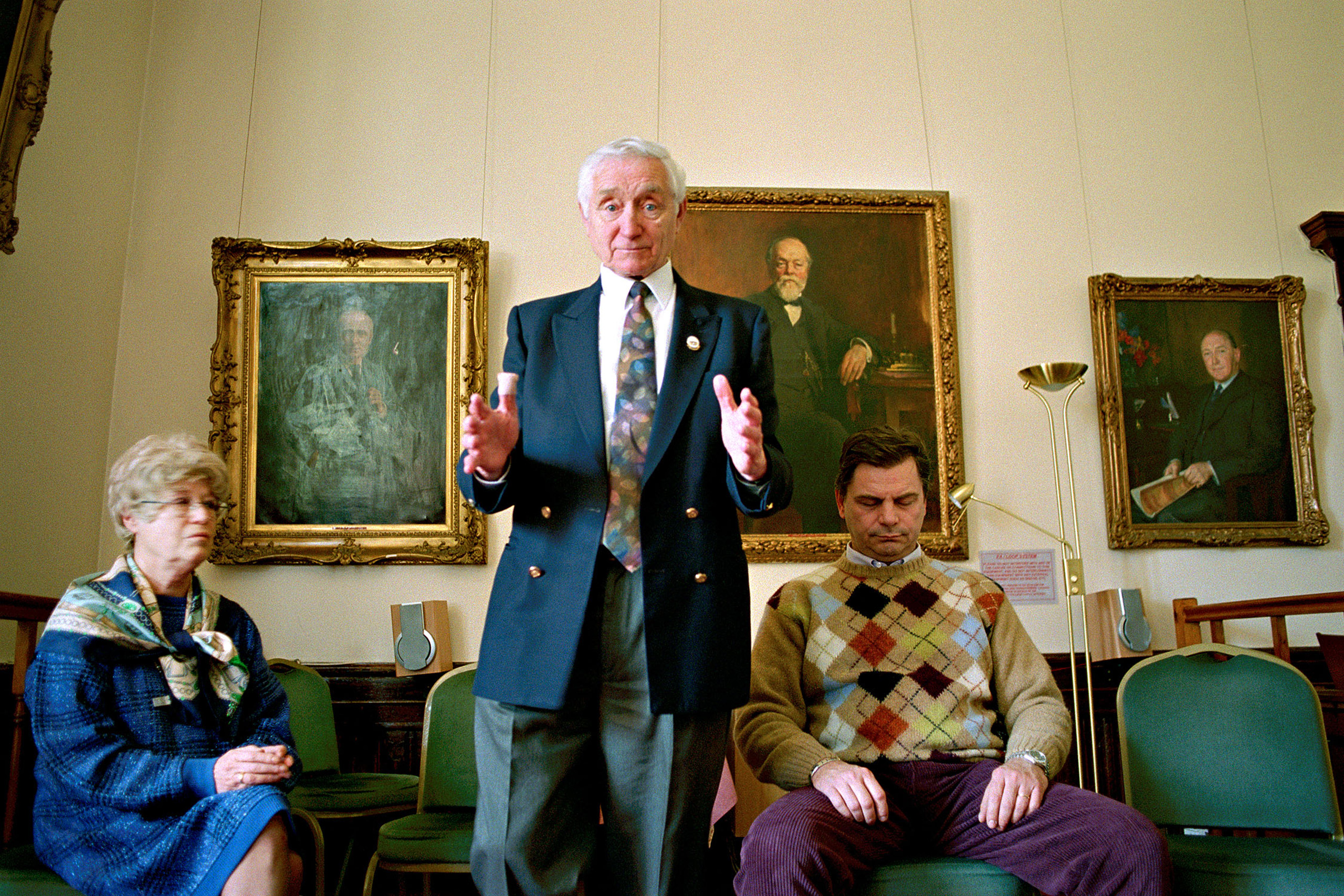Hypnosis demonstration, Arthur Findlay College, Stansted, England, 2003.