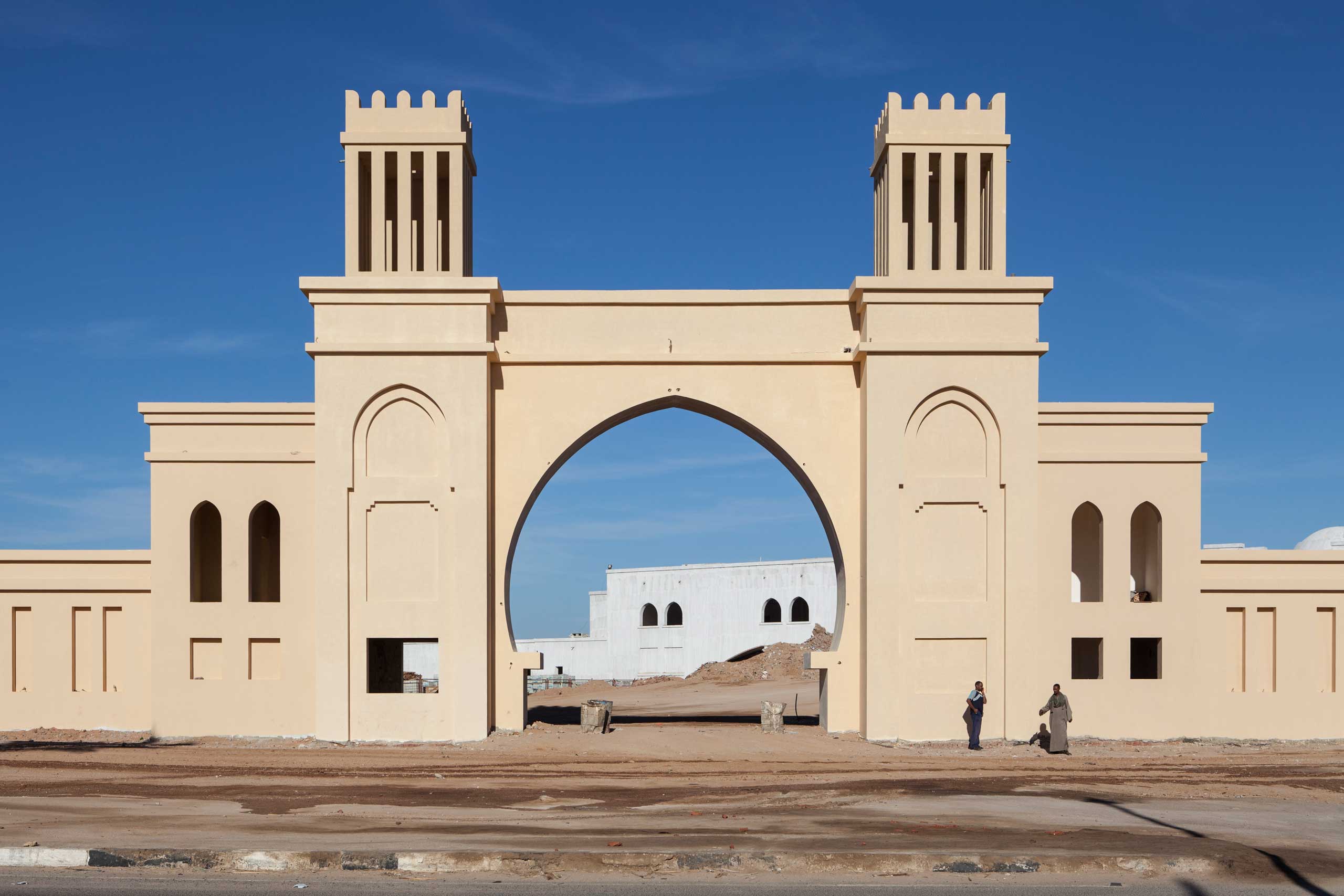 The entrance of the Kazar hotel, still under construction, in Sharm el Sheikh, Sinai, Jan. 2015.