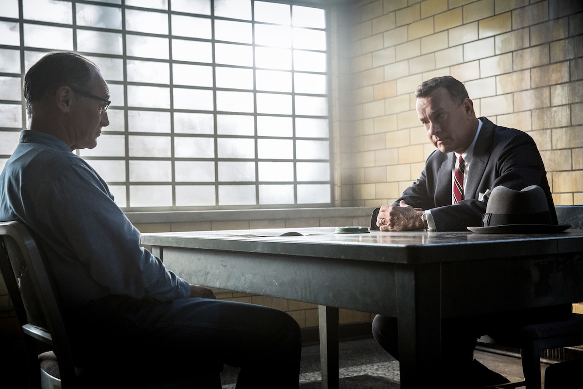Mark Rylance, left, and Tom Hanks appear in a scene from "Bridge of Spies." (Jaap Buitendijk—Dreamworks / Fox / AP)