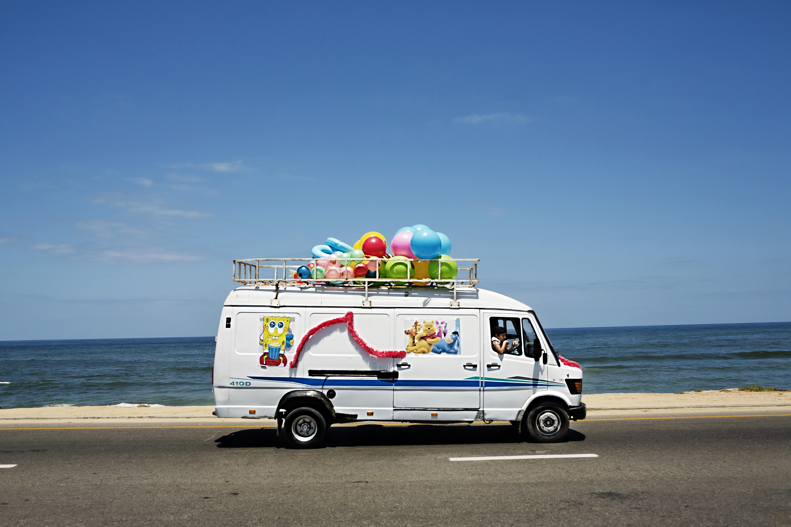 Toy delivery van on Gaza Beach Highway.