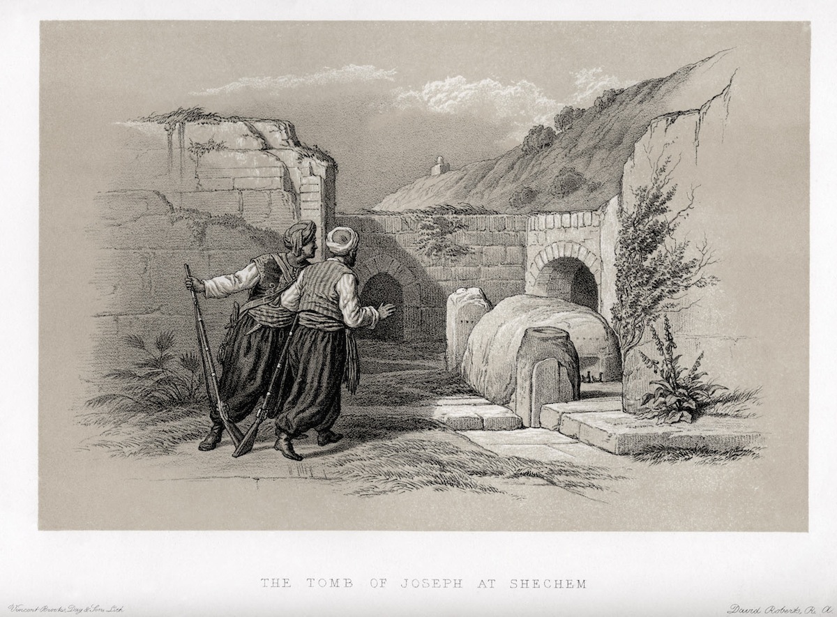 Lithograph of the tomb of Joseph, by David Roberts. (Culture Club / Getty Images)