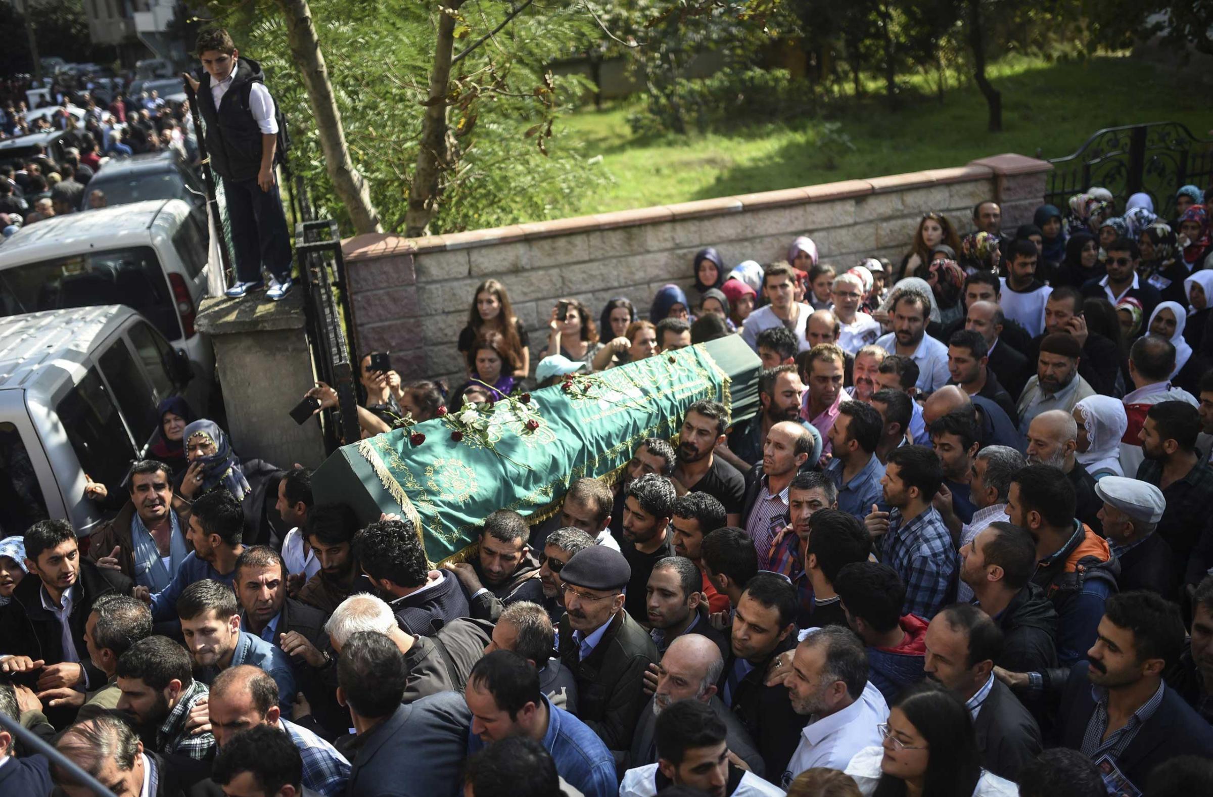 Turkey Ankara attack funeral Istanbul