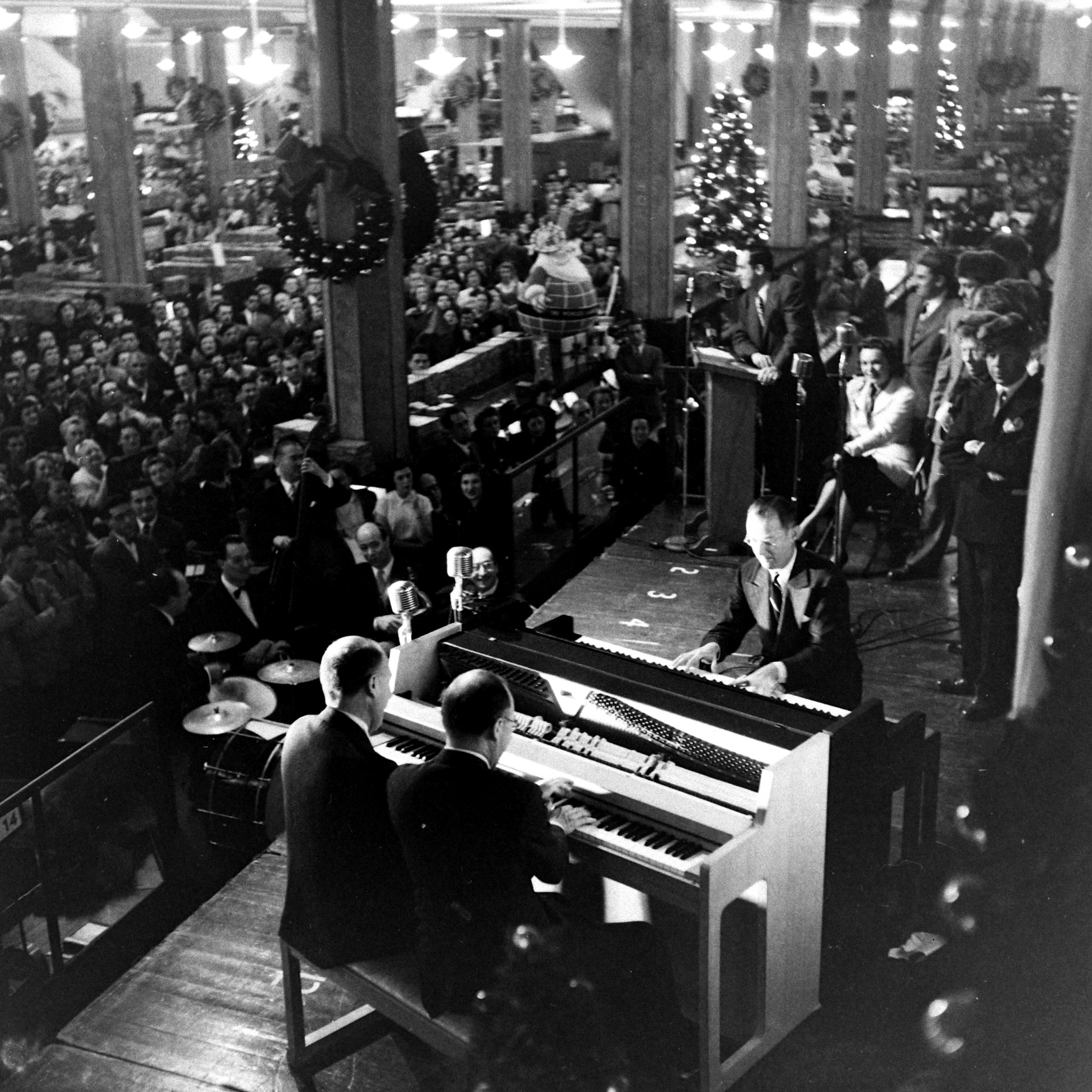 Macy's caters to customers during the biggest holiday shopping season, 1948.