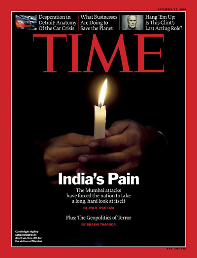 "India's Pain," cover of TIME's Dec. 4, 2008 issue. (TIME)