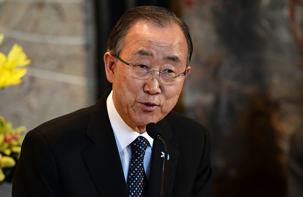 U.N. Secretary-General Ban Ki-moon visits the Empire State Building on Oct. 23, 2015, in New York City (Slaven Vlasic—Getty Images)