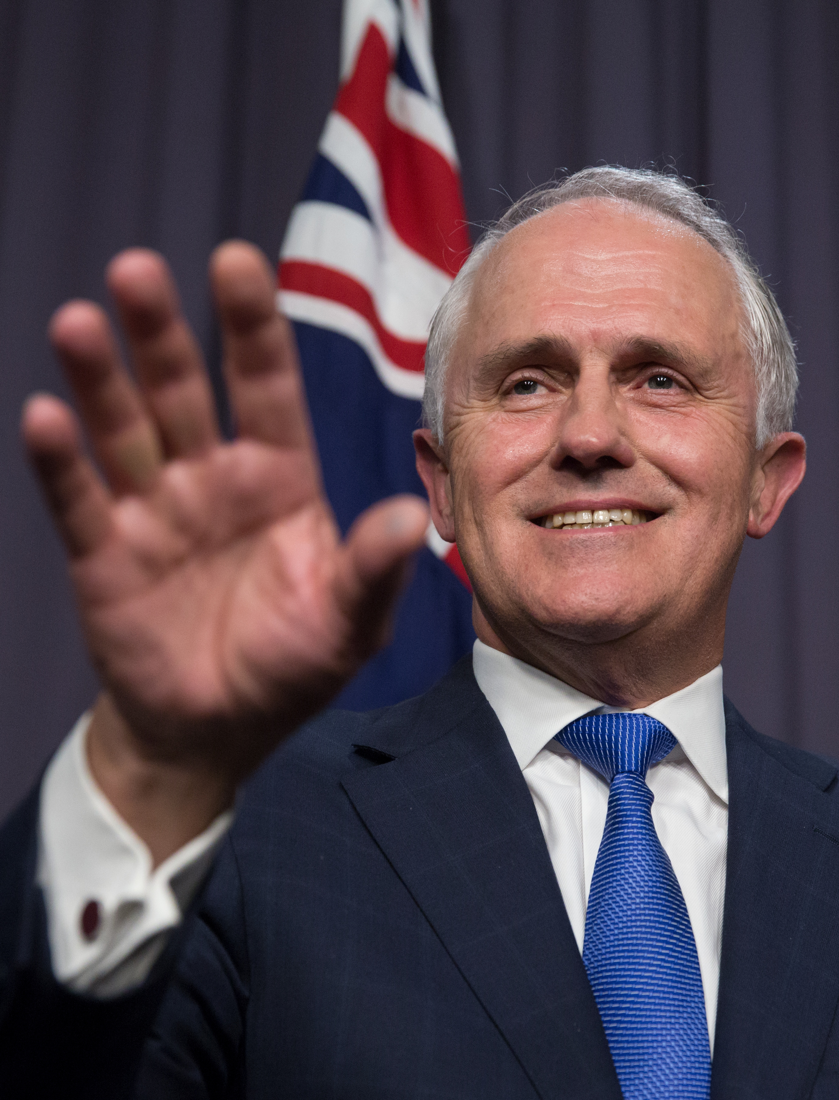 Malcolm Turnbull comments after an Australian Liberal Party meeting where he has been elected at the new party leader  at Parliament House in Canberra, Monday, Sept. 14, 2015. (Andrew Taylor—AP)
