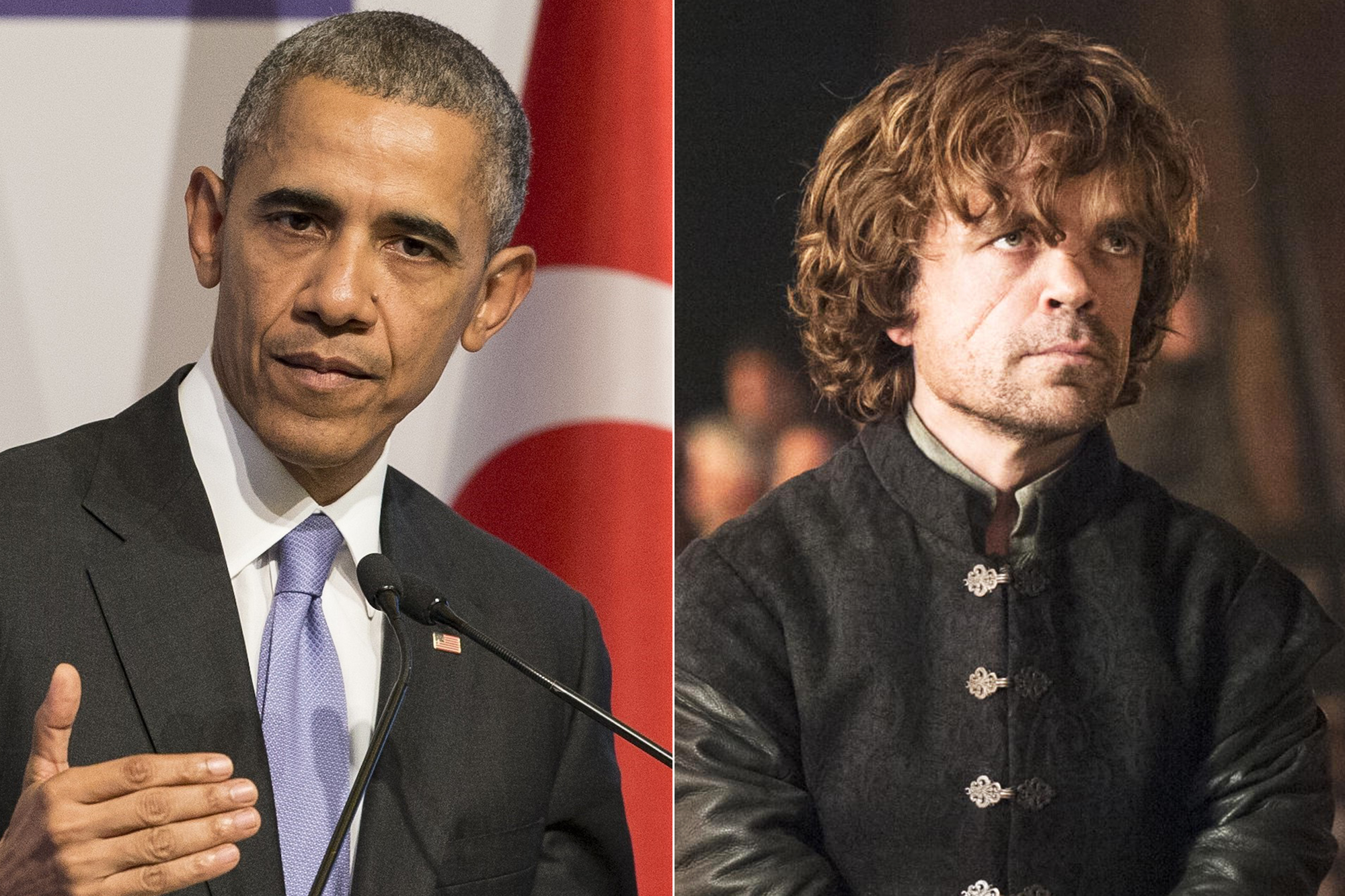 From left: Barack Obama and Tyrion Lannister.