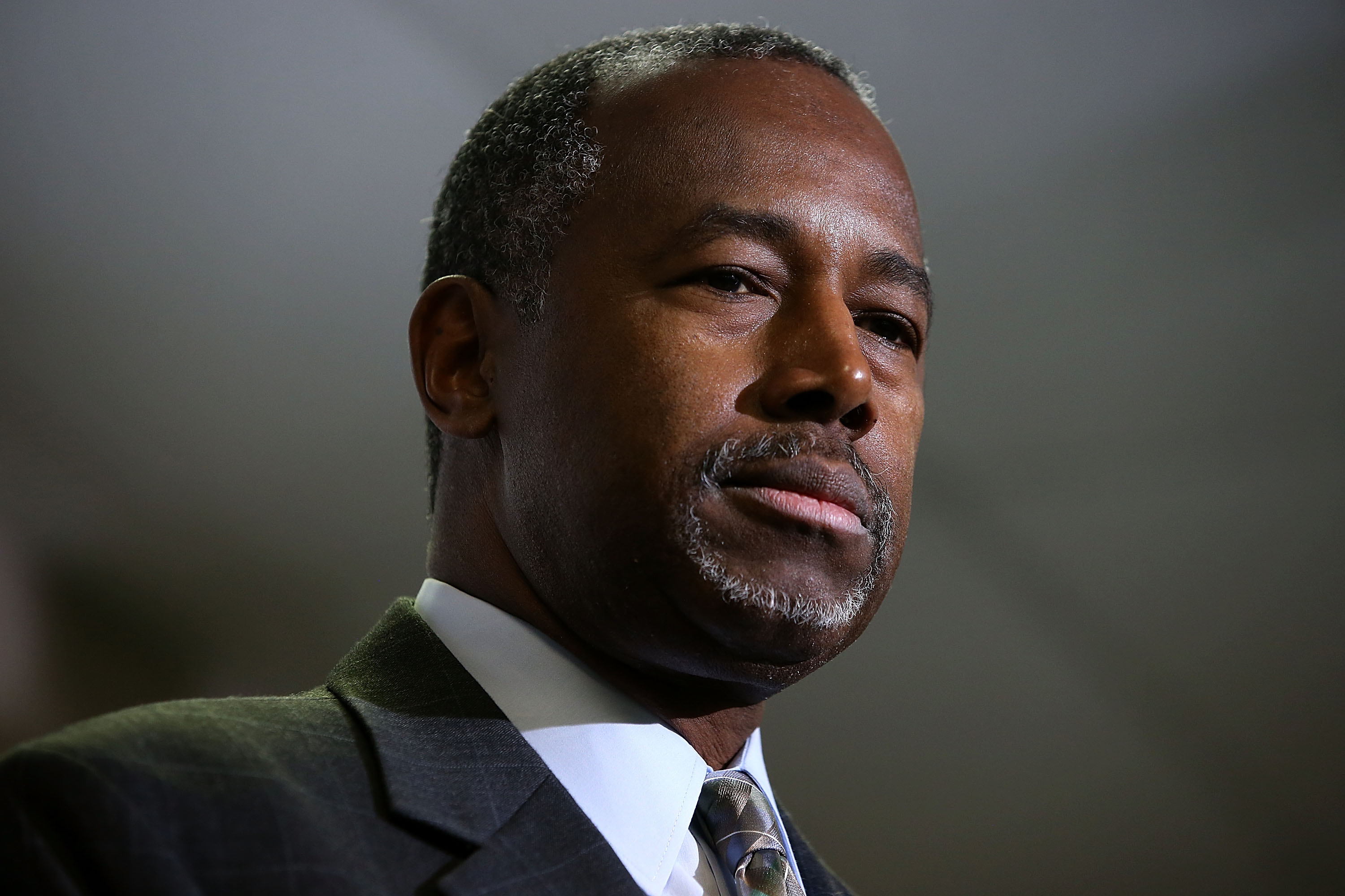 Republican presidential candidate Ben Carson speaks during a news conference before a campaign event at Colorado Christian University on October 29, 2015 in Lakewood, Colorado. (Justin Sullivan&mdash;Getty Images)