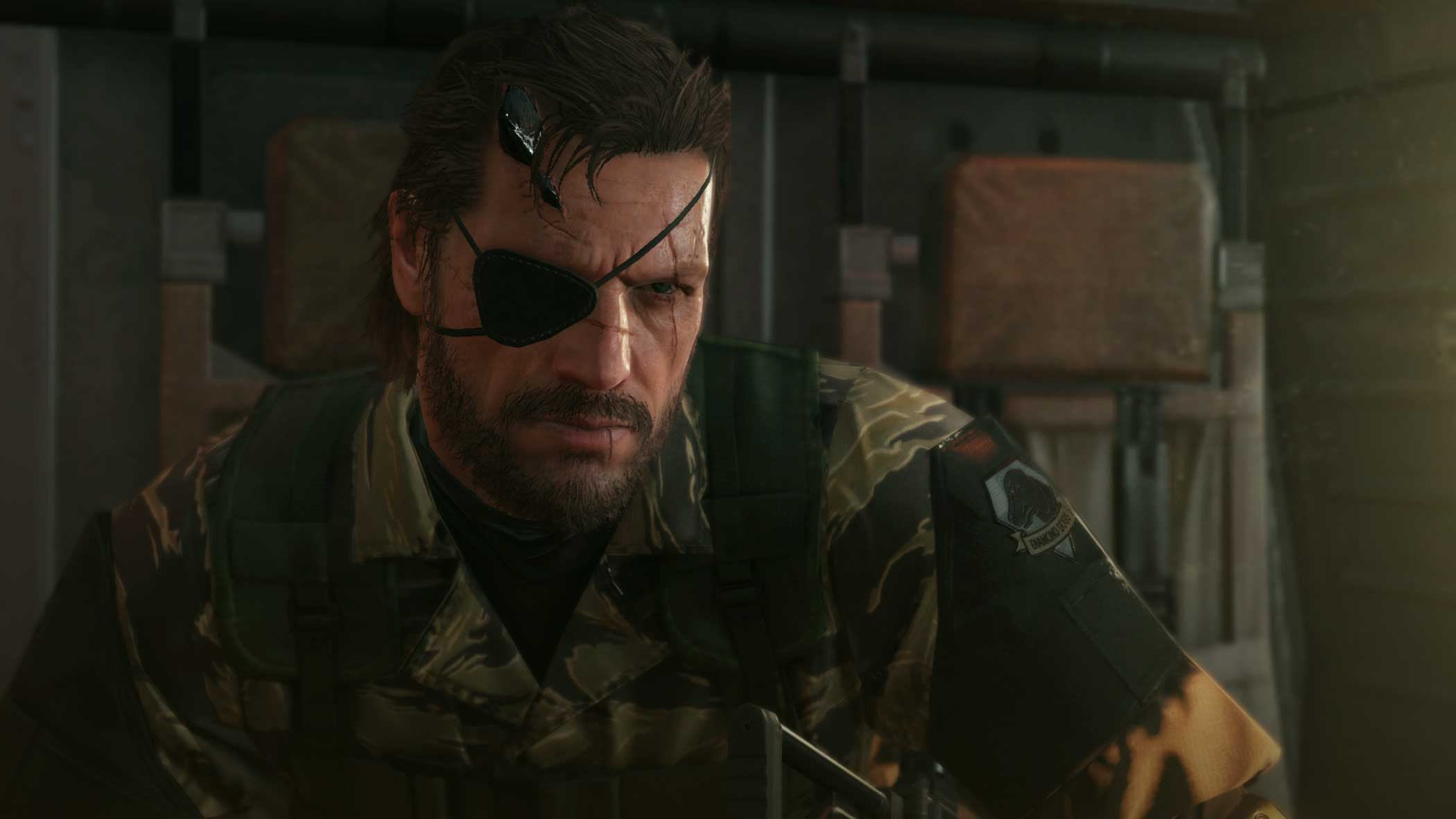 <b>Metal Gear Solid V: The Phantom Pain</b> Design Process: <i>"This cut scene is expressed as a technique called SSS (Sub-Surface Scattering). The soft shadow is scattered on his skin from the light to convey a certain mood."</i> - Kojima Productions (Kojima Productions)