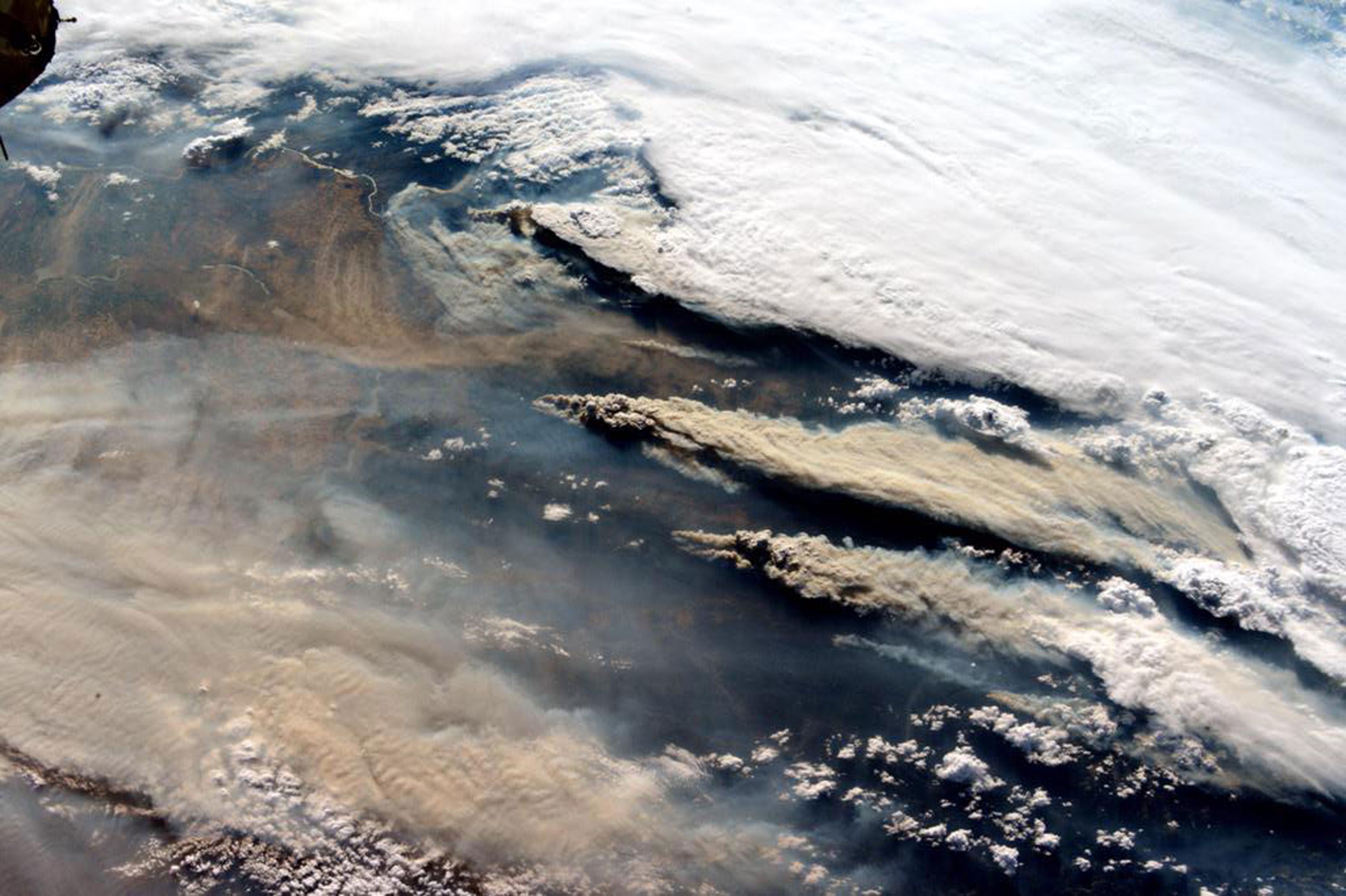 An image of the wildfires in the Northwest taken from the International Space Station released on Aug. 17, 2015.