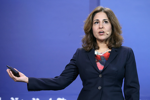 President and CEO of the Center for American Progress, Neera Tanden speaks onstage during the New York Times Schools for Tomorrow conference at New York Times Building on September 17, 2015 in New York City.