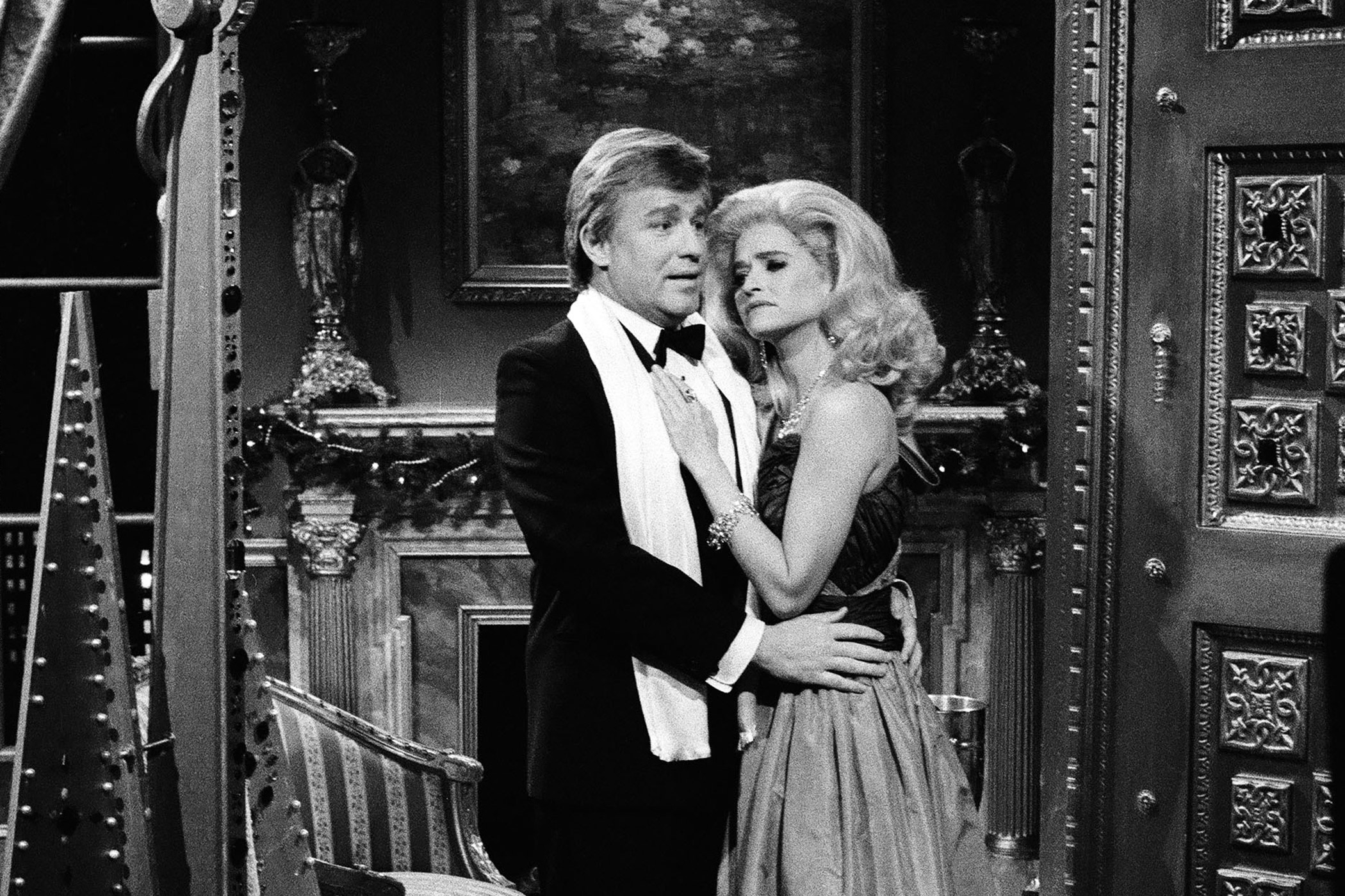 The 'Saturday Night Live' skit 'A Trump Christmas' featured Phil Hartman as Donald Trump and Jan Hooks as Ivana Trump on Dec. 10, 1988.