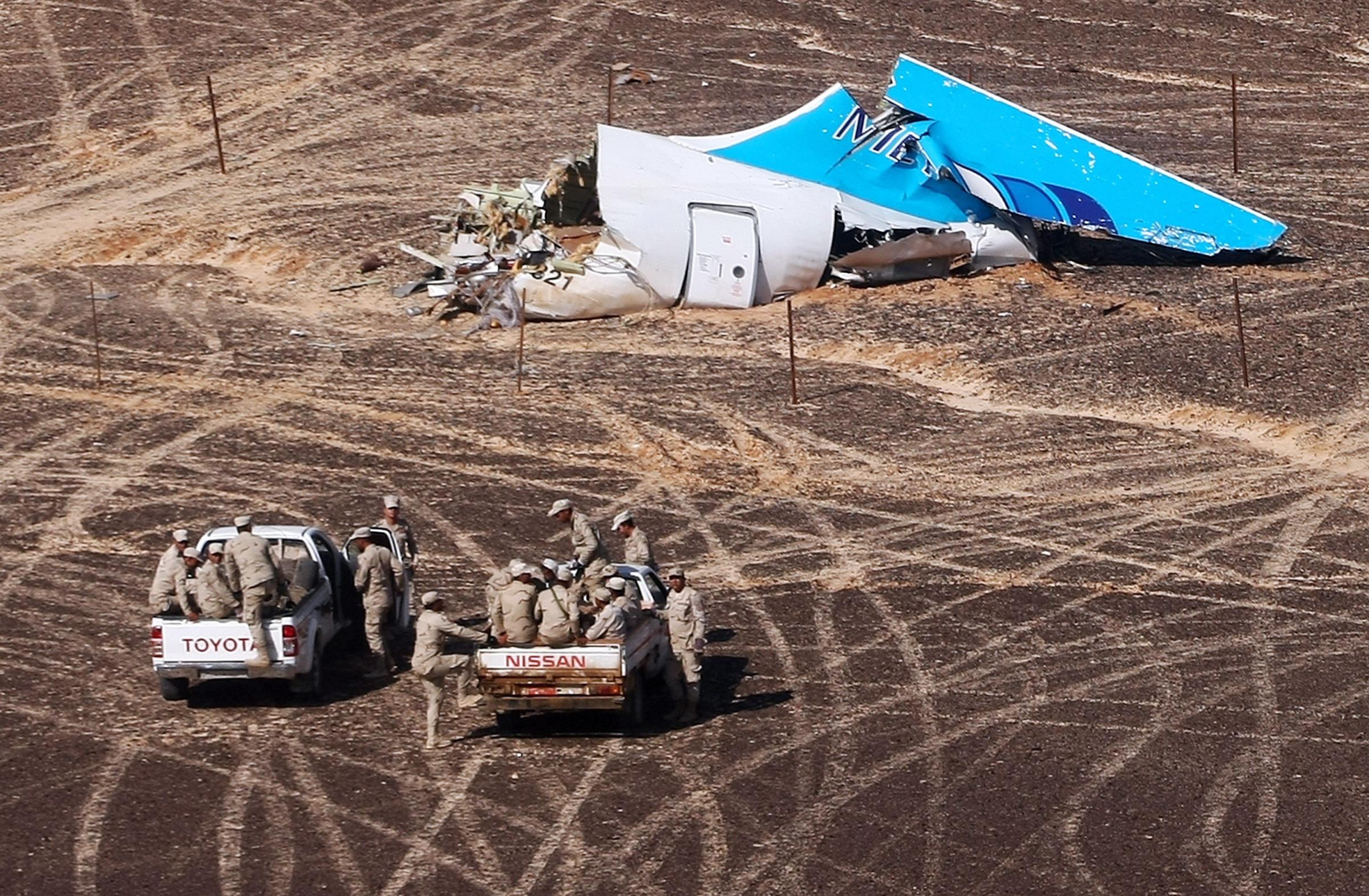 Russian plane crash site in central Sinai, Egypt
