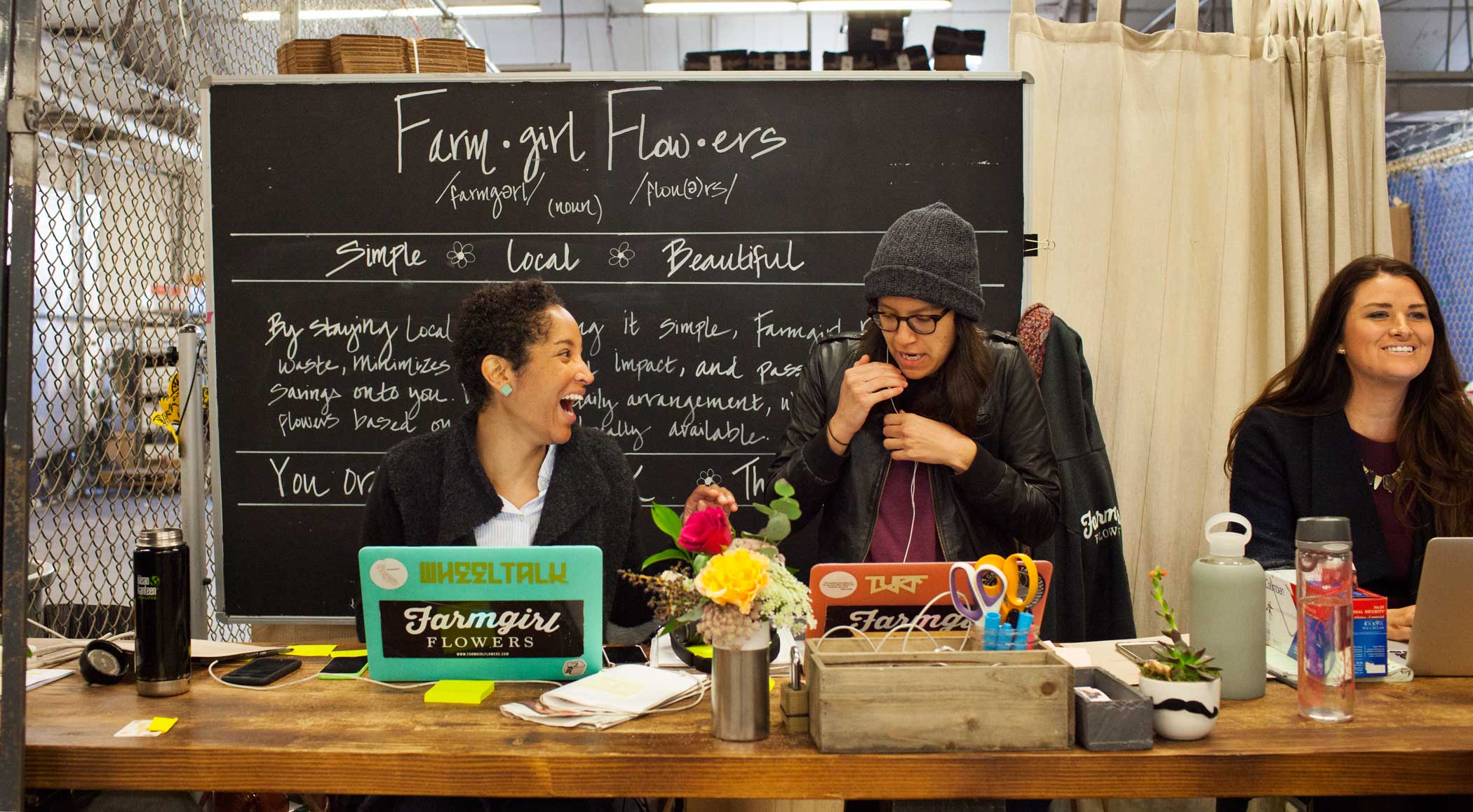 The customer service department at Farmgirl Flowers.