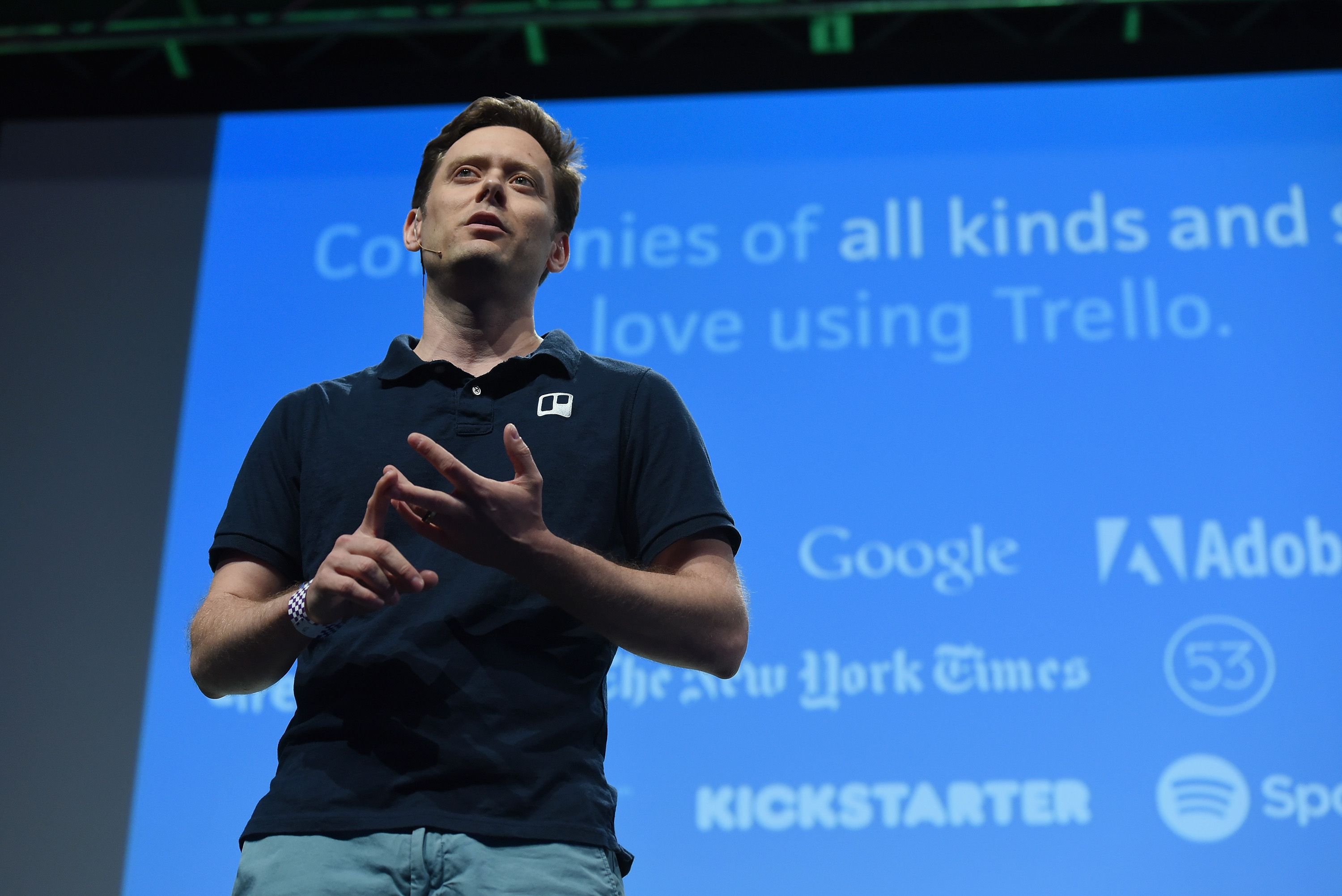 CEO at Trello, Michael Pryor speaks onstage during TechCrunch Disrupt NY 2015 - Day 3 at The Manhattan Center on May 6, 2015 in New York City. (Noam Galai&mdash;2015 Getty Images)
