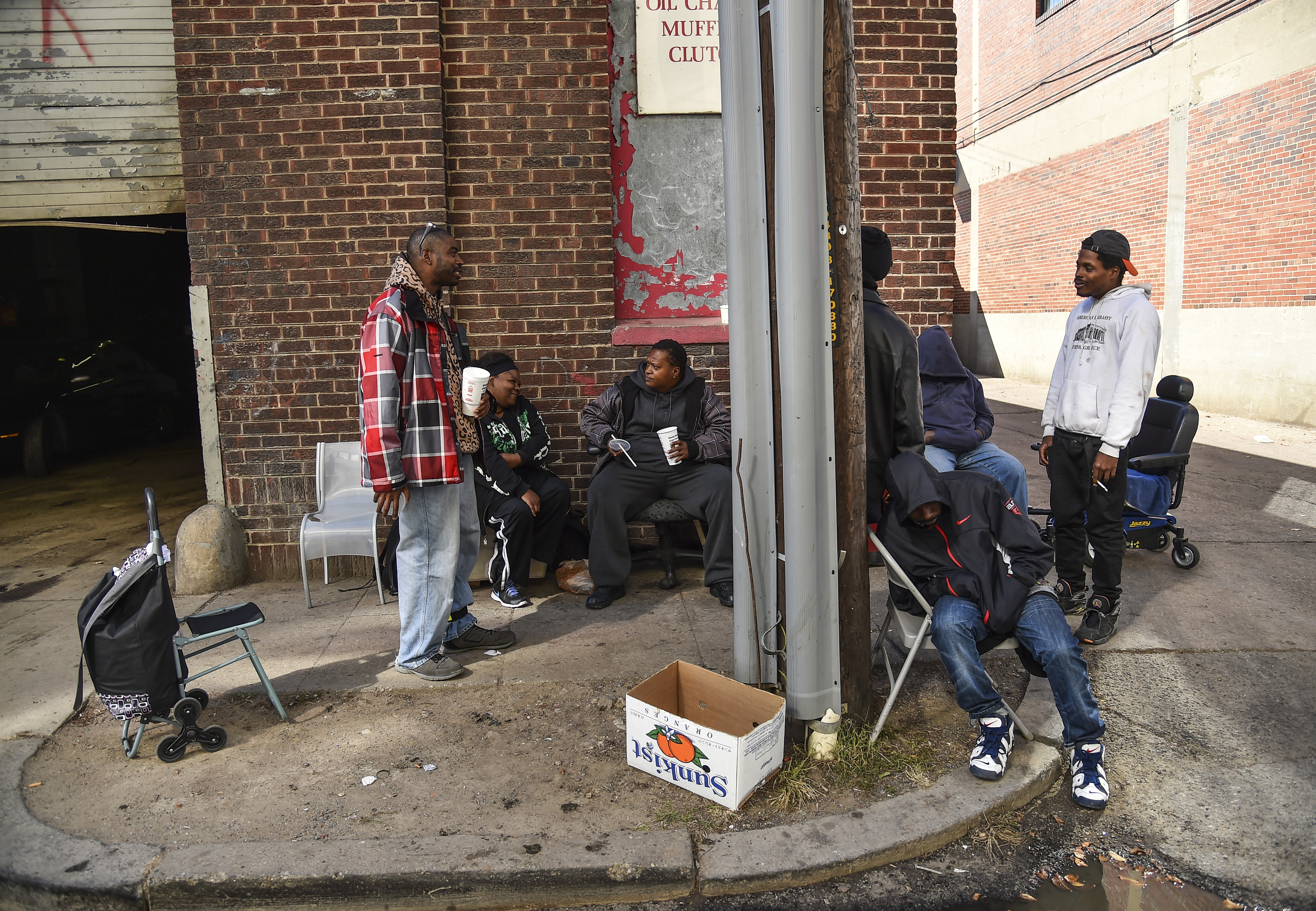 WASHINGTON, DC - OCTOBER 16: Members of the homeless community