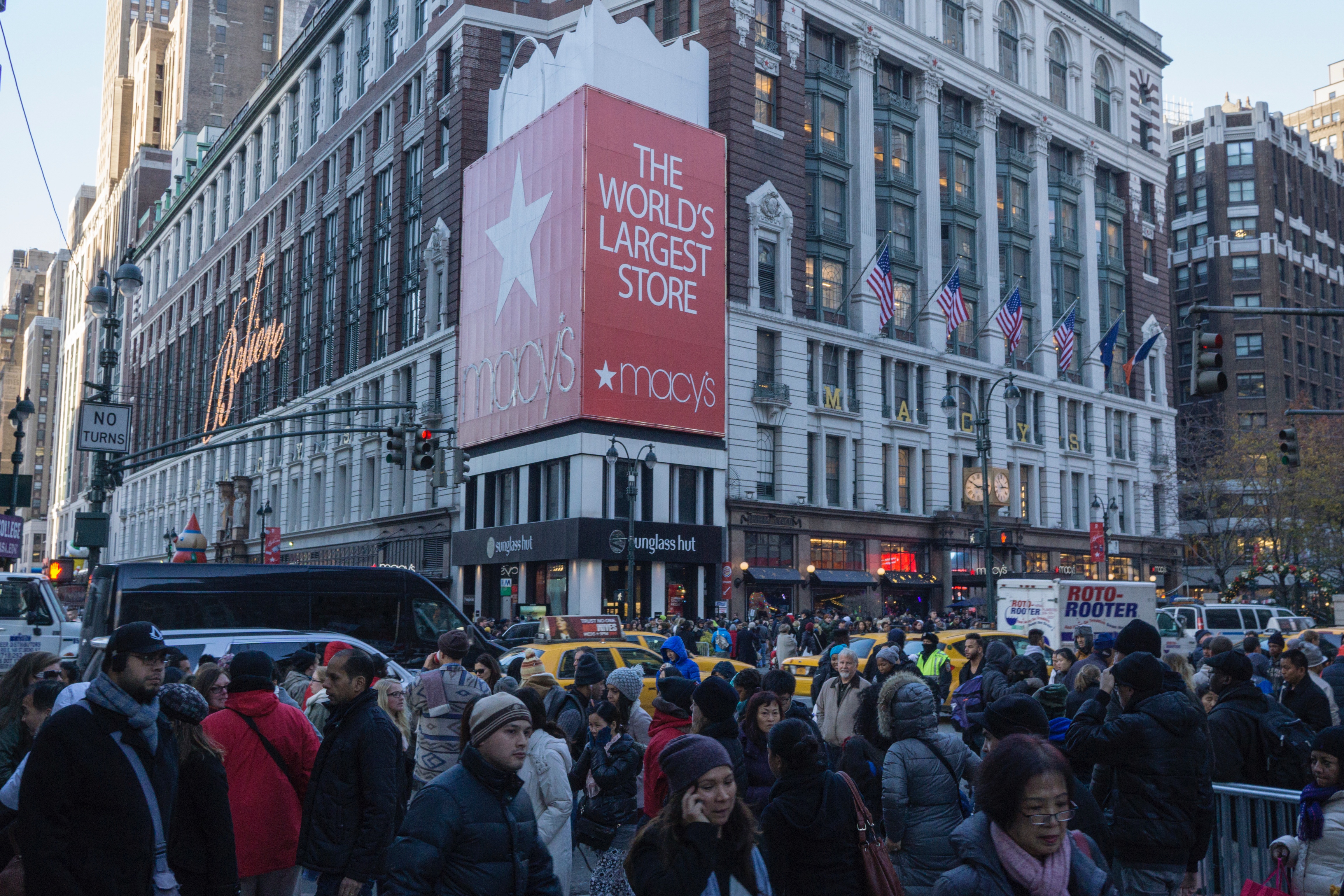 Crowds of people  Move past Macy's during Black Friday super sale shoppers in New York, New York, USA. (Zoran Milich&mdash;Getty Images)