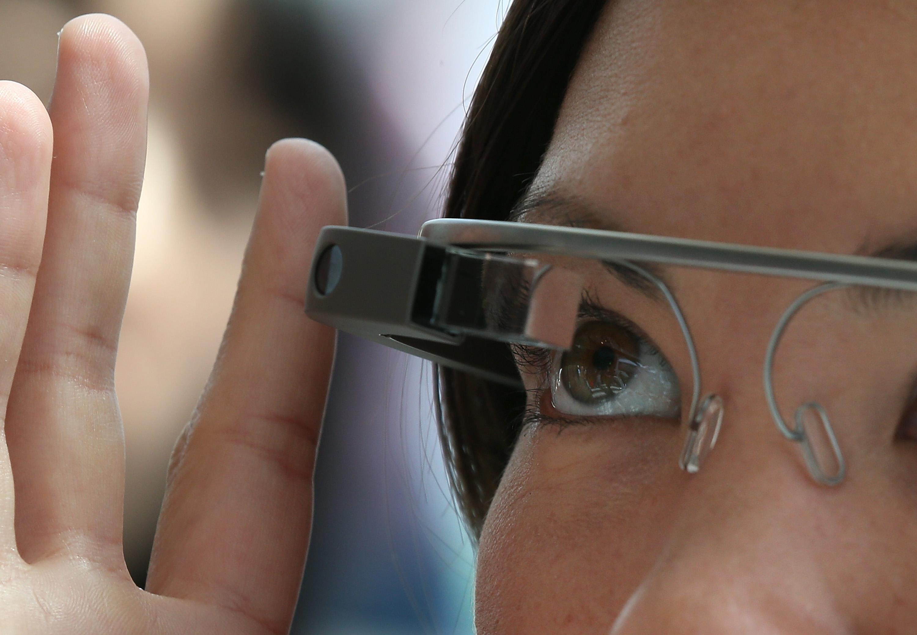 An attendee tries Google Glass during the Google I/O developer conference  in San Francisco, CA on May 17, 2013. (Justin Sullivan—Getty Images)