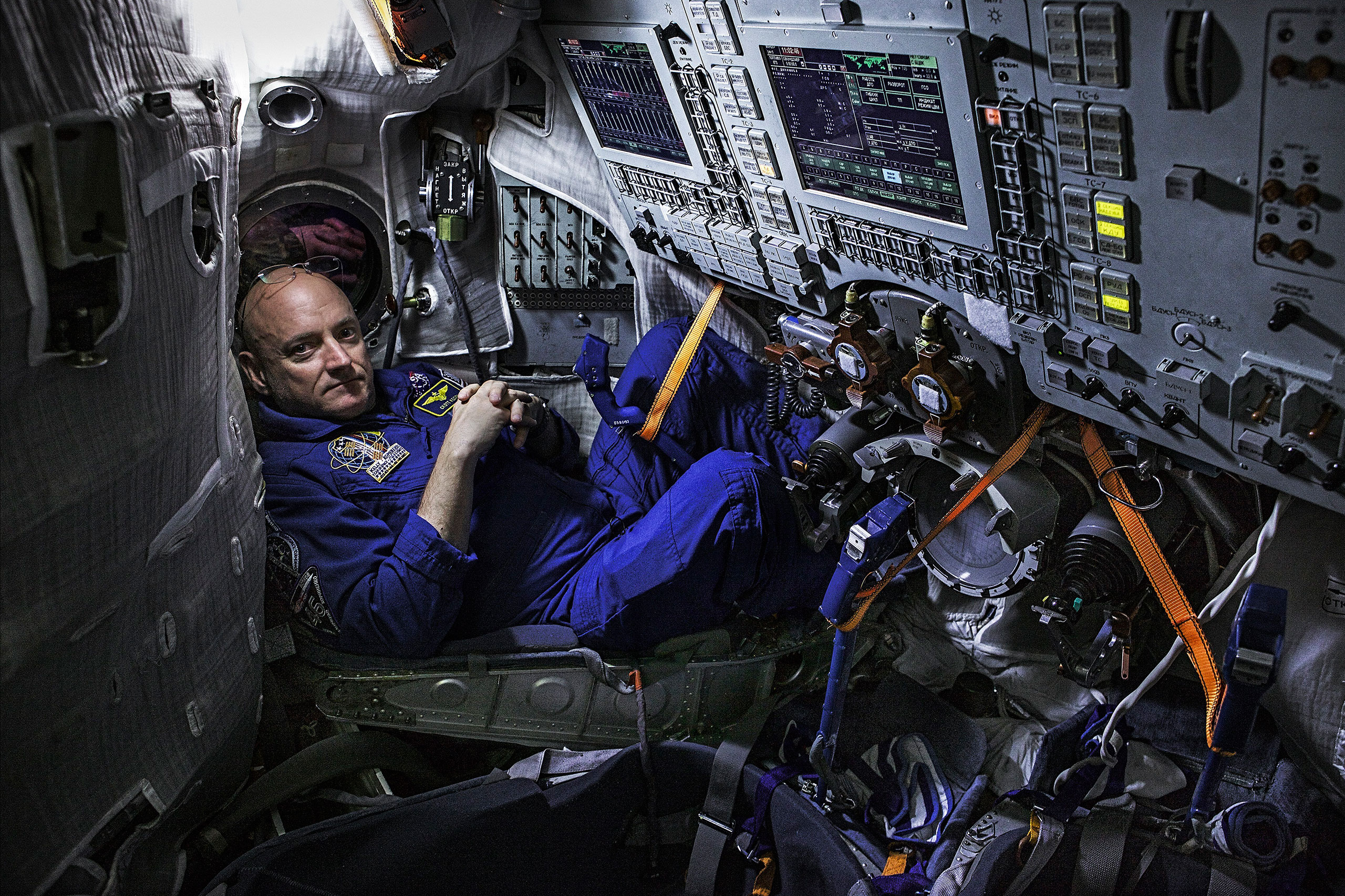 NASA astronaut Scott Kelly sits in a training simulator in Star City, Russia, March 4, 2015.From  The 100 Most Influential People.  April 27 / May 4, 2015 issue.