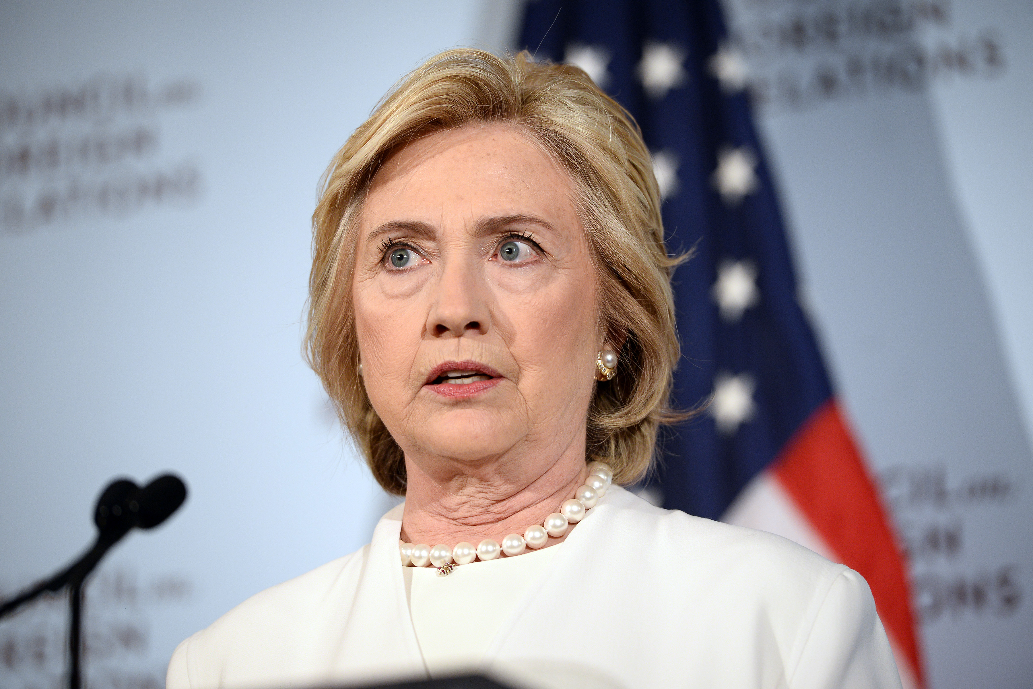 Hillary Clinton holds a press conference on National Security at the Council on Foreign Relations in New York on Nov. 19, 2015. (Behar Anthony—Anthony Behar/Sipa USA)